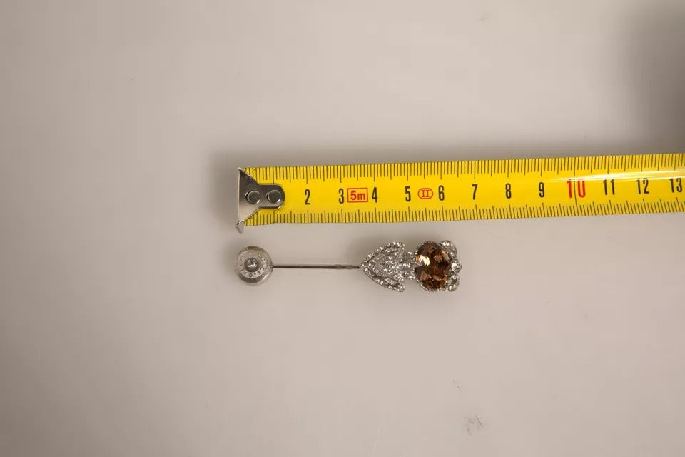 Dolce & Gabbana Silver 925 Sterling Silver Crystals Pin Collar Brooch | Regal Royce