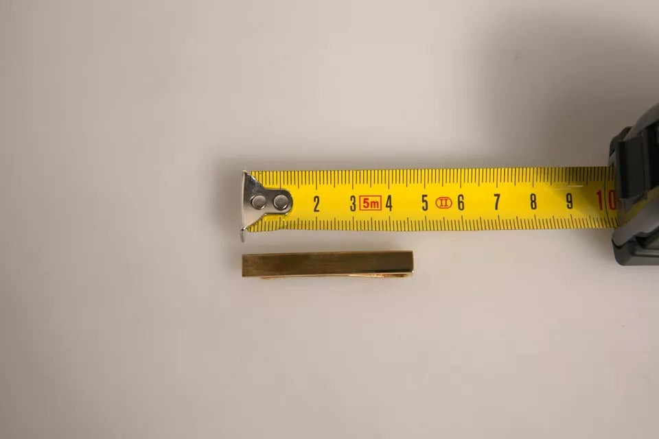 Dolce & Gabbana Gold Tone Brass Logo Branded Tie Clip Bar | Regal Royce