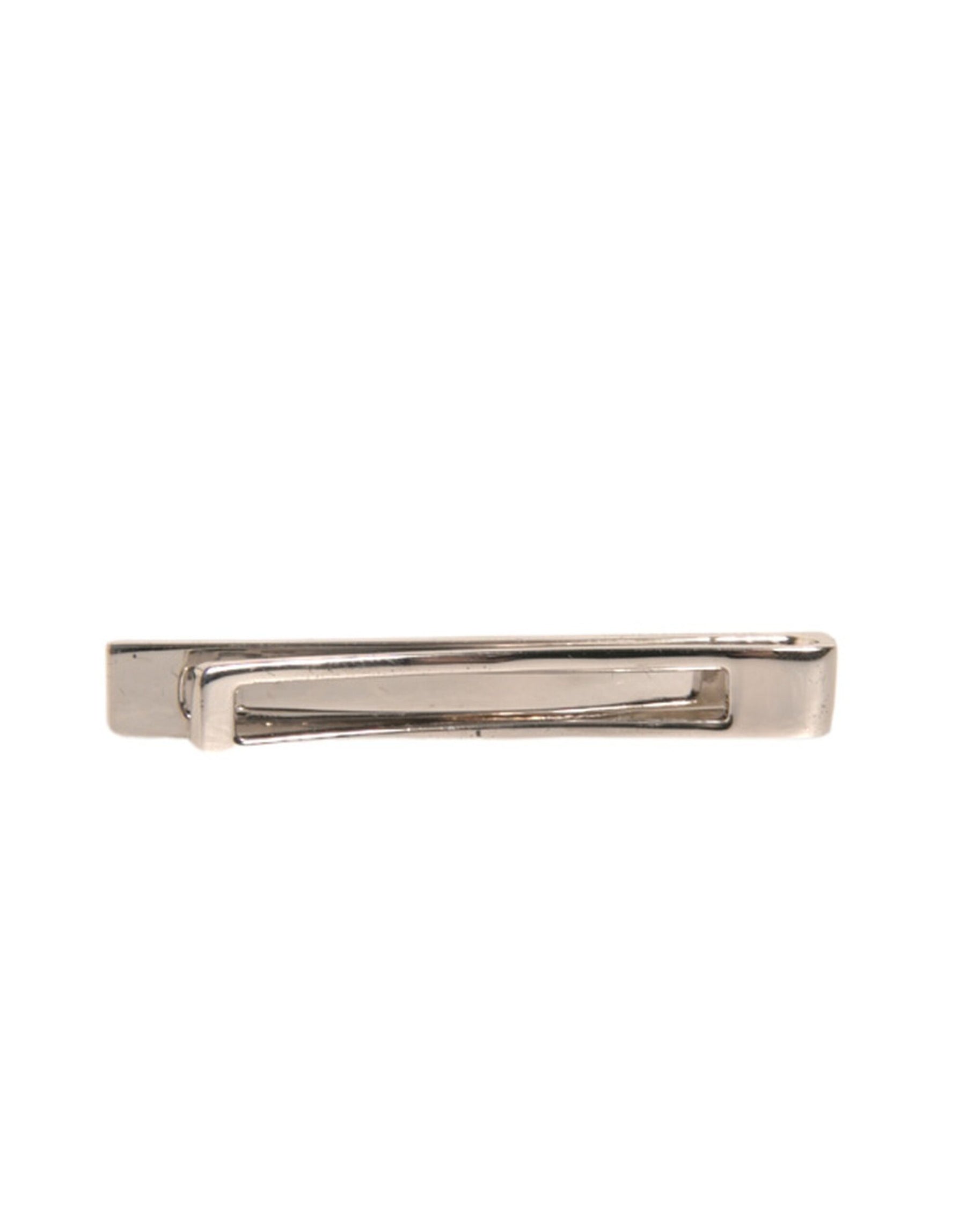Dolce & Gabbana Silver Tone Brass Logo Branded Tie Clip Bar | Regal Royce