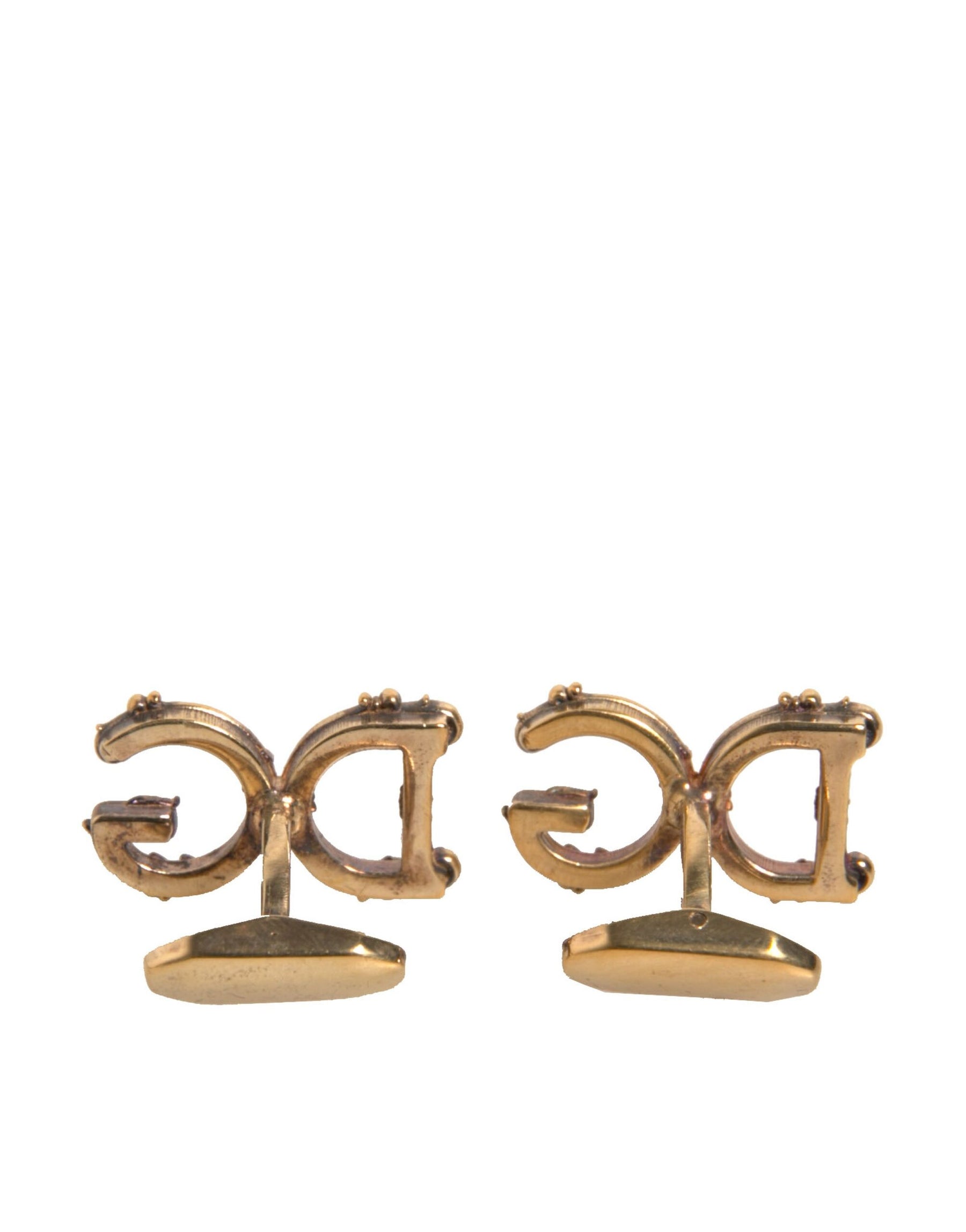 Dolce & Gabbana Gold Tone 925 Sterling Silver DG Logo Cufflink | Regal Royce