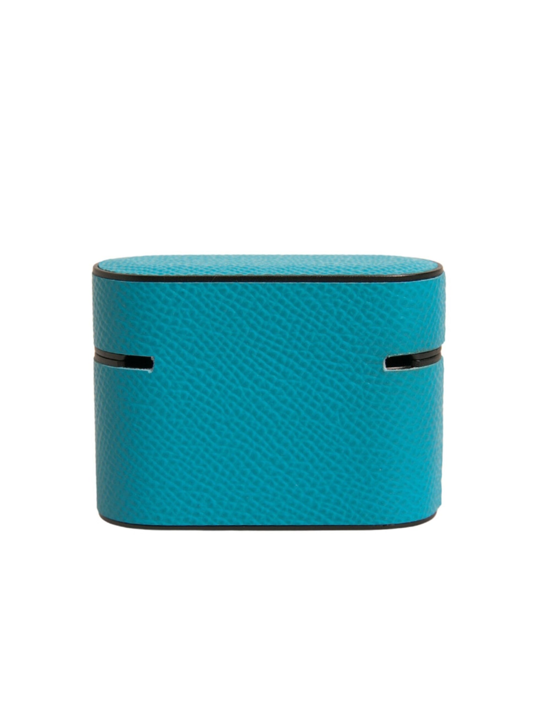 Dolce & Gabbana Green Leather Metal Logo Plaque Holder Airpods Case | Regal Royce
