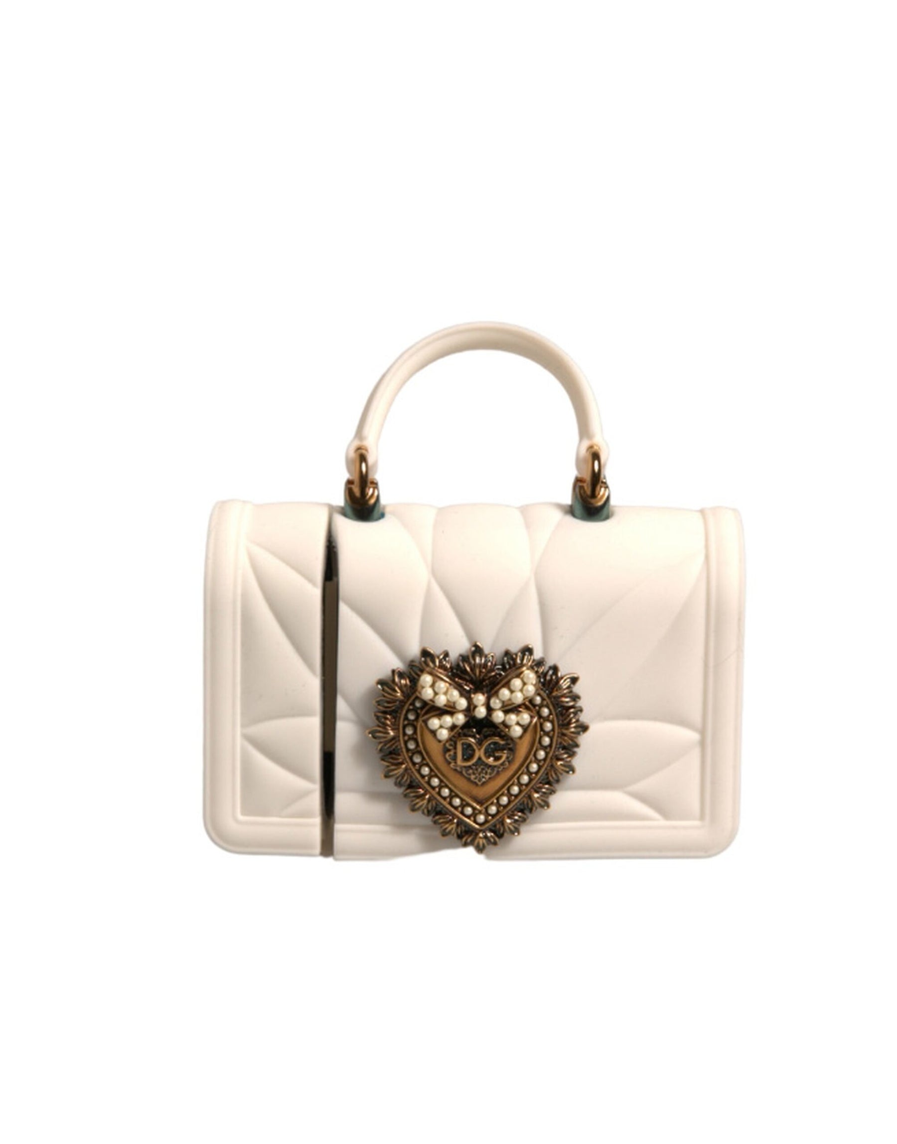Dolce & Gabbana White Silicone Devotion Heart Cover Hand Bag Airpod Case | Regal Royce