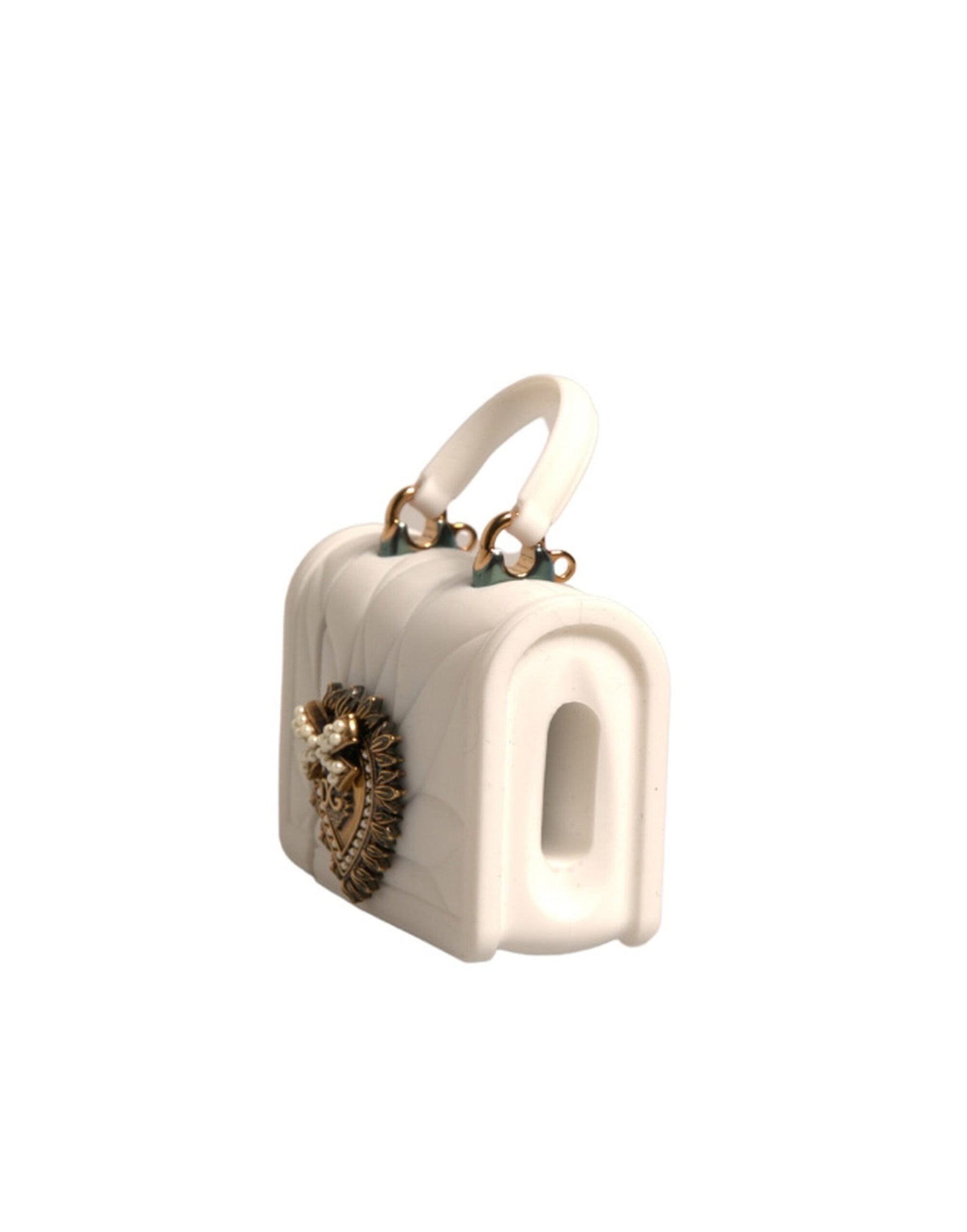 Dolce & Gabbana White Silicone Devotion Heart Cover Hand Bag Airpod Case | Regal Royce
