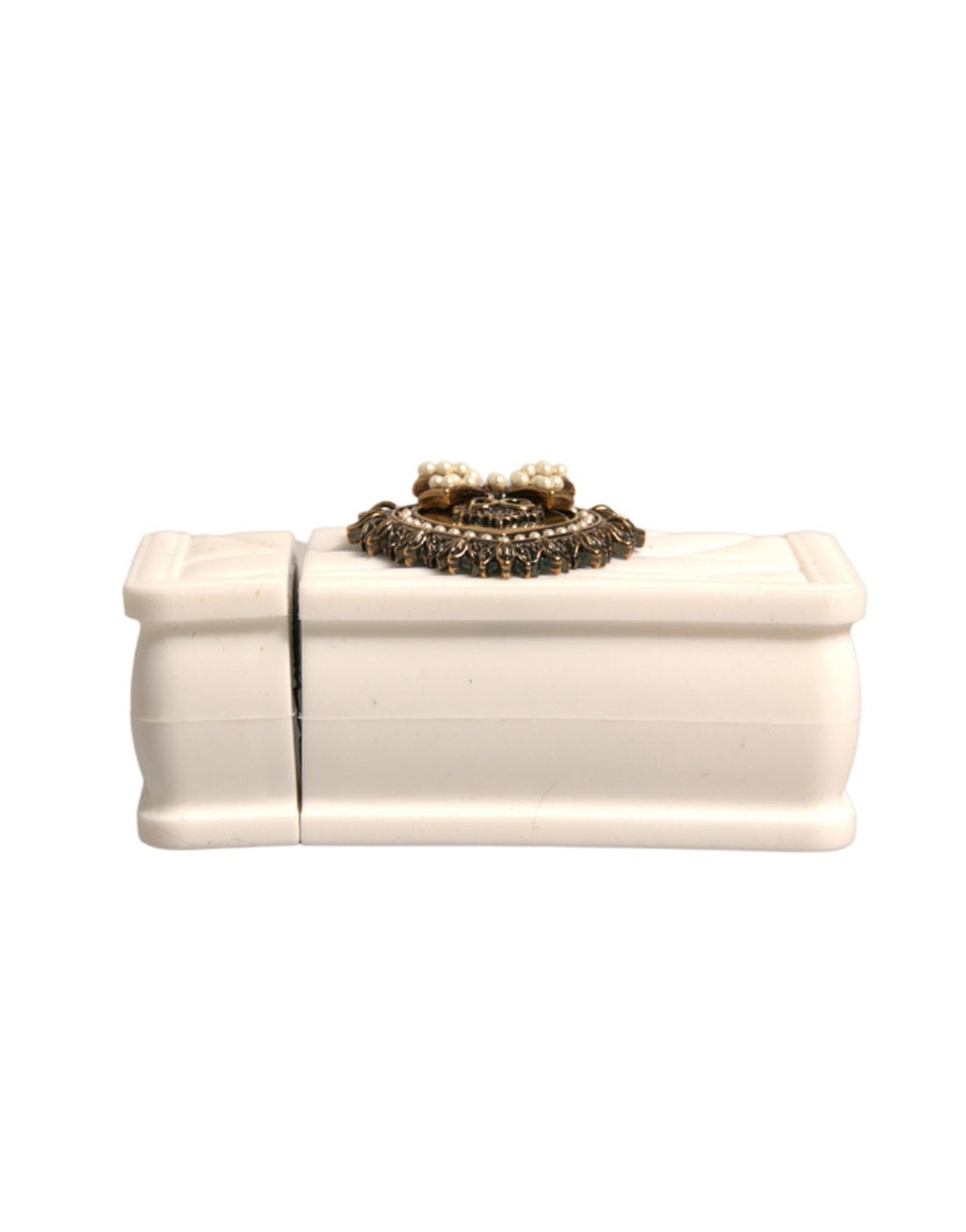 Dolce & Gabbana White Silicone Devotion Heart Cover Hand Bag Airpod Case | Regal Royce