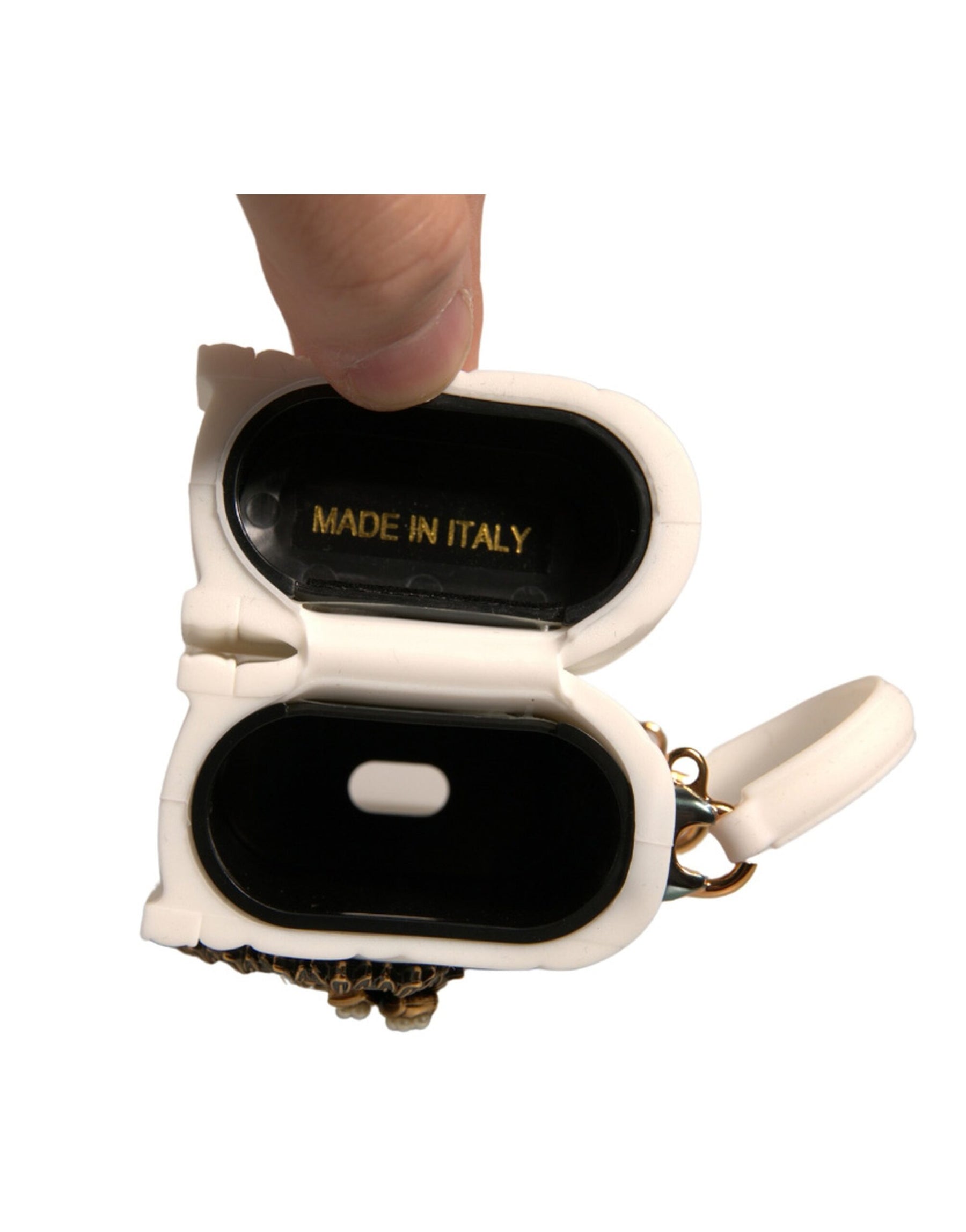 Dolce & Gabbana White Silicone Devotion Heart Cover Hand Bag Airpod Case | Regal Royce