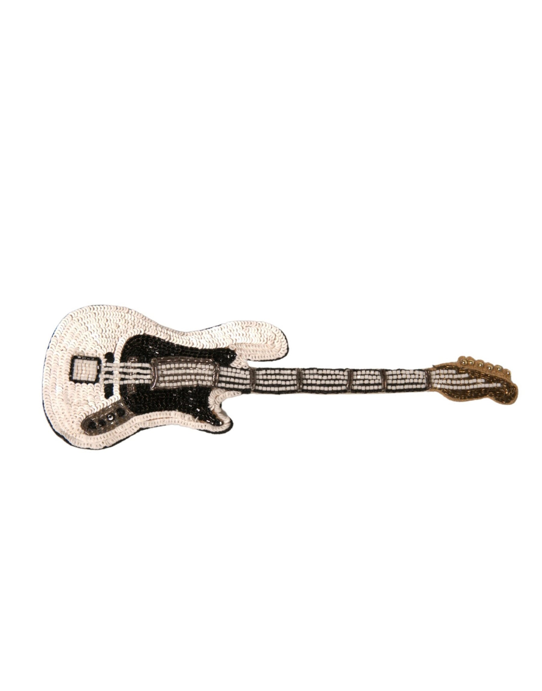 Dolce & Gabbana Gold Brass Beaded Guitar Pin Brooch | Regal Royce