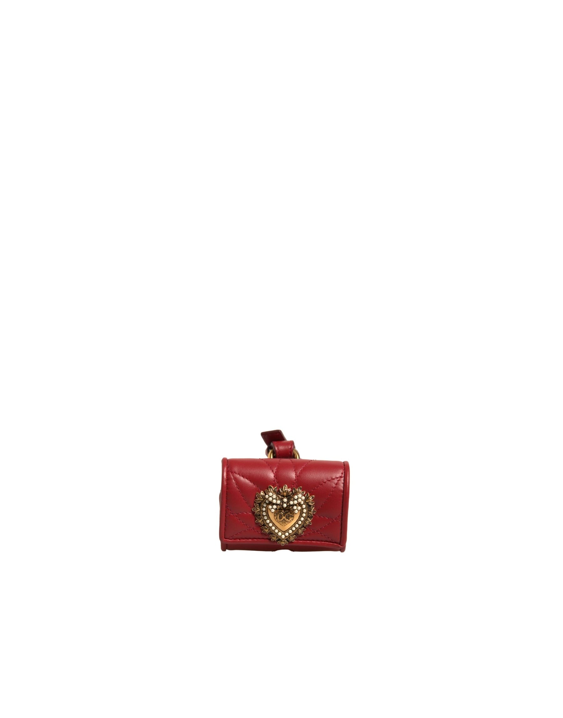Dolce & Gabbana Black Leather Devotion Heart Strap Airpod Case | Regal Royce