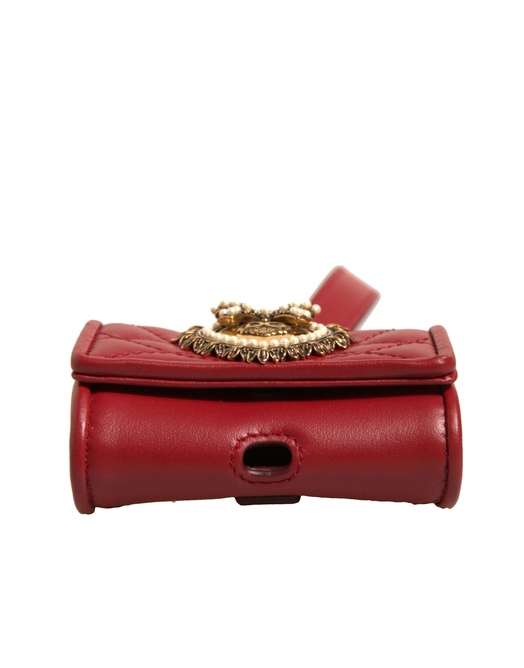 Dolce & Gabbana Black Leather Devotion Heart Strap Airpod Case | Regal Royce
