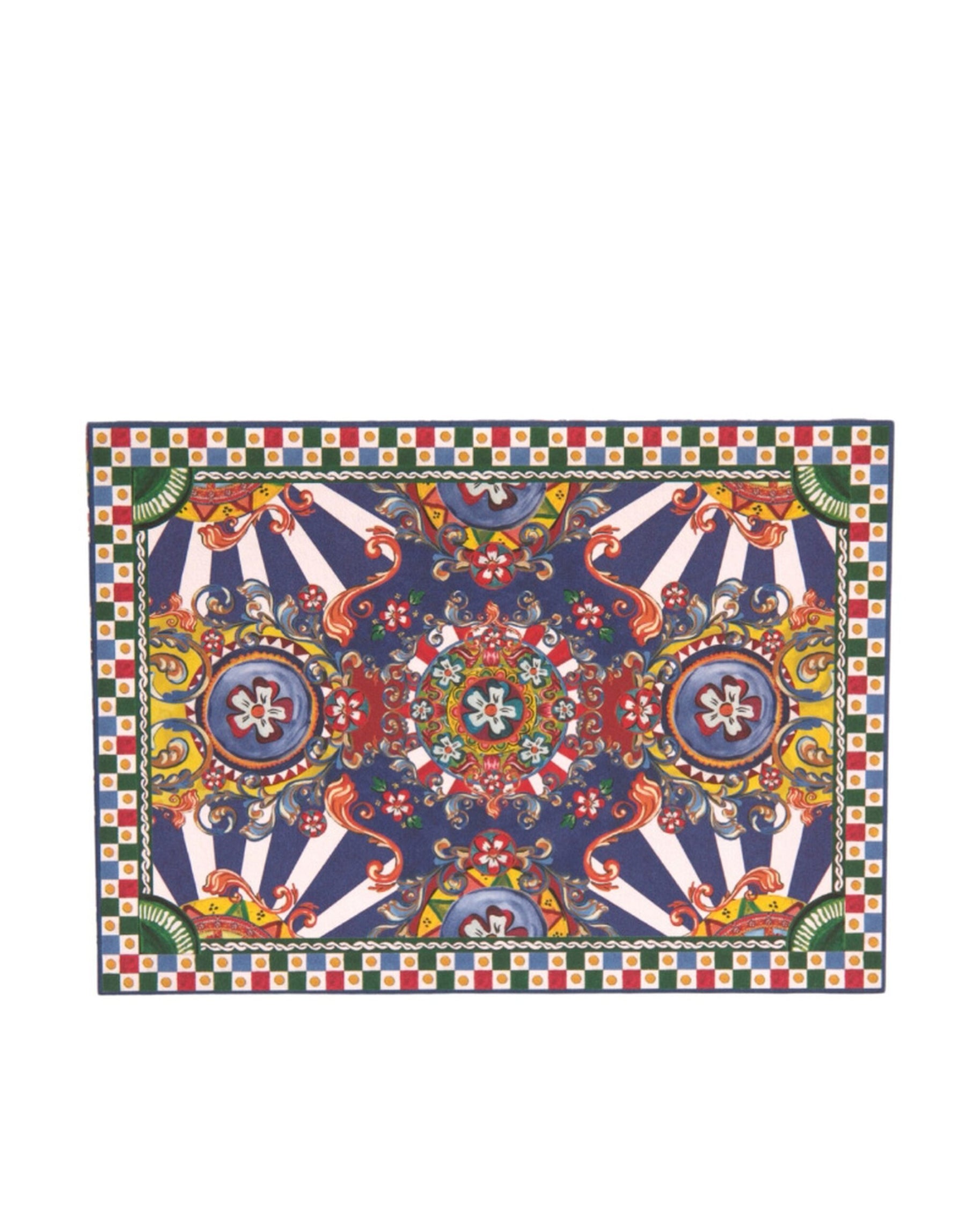 Dolce & Gabbana Multicolor Carretto Siciliano Envelope Post Card Holder | Regal Royce