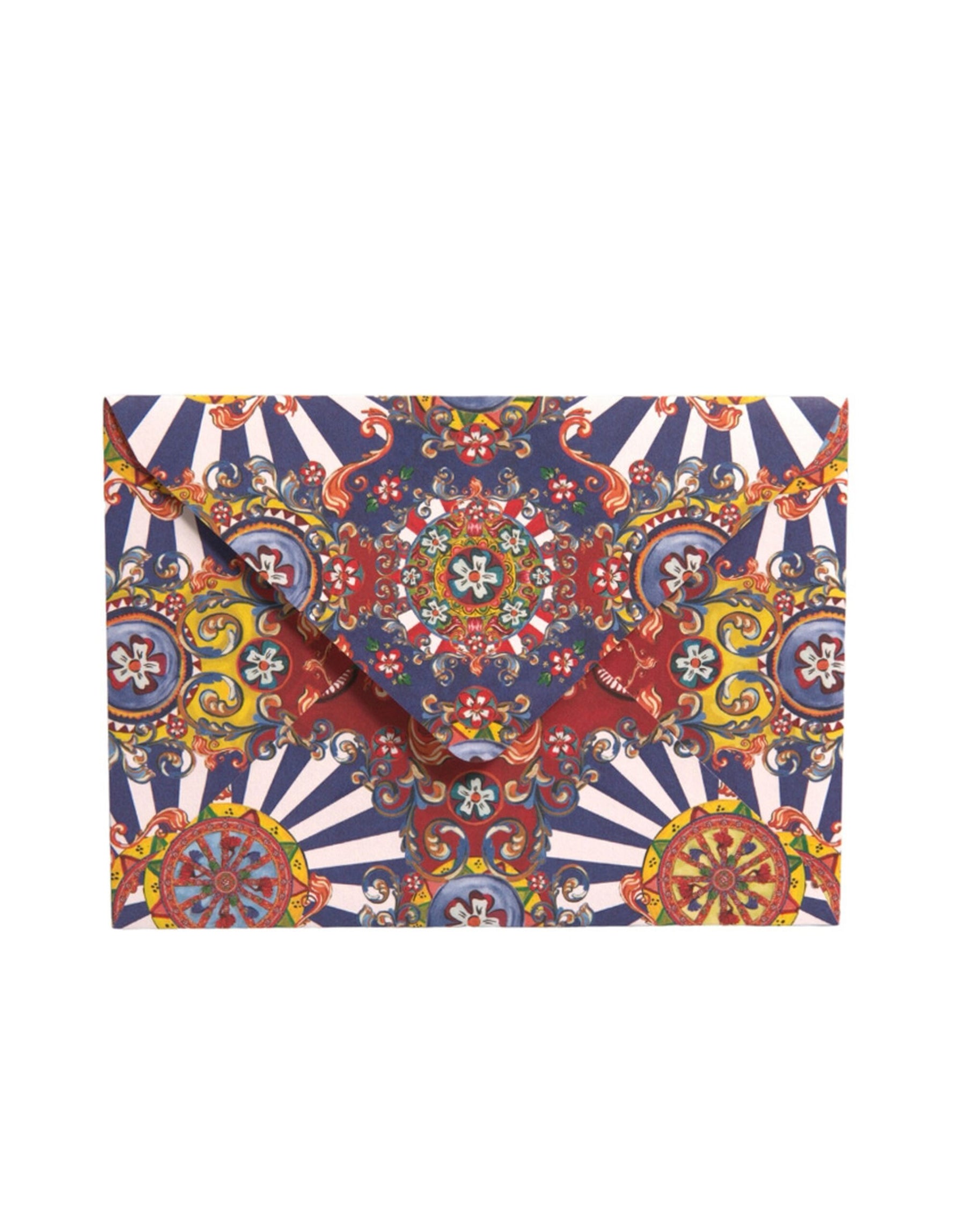 Dolce & Gabbana Multicolor Carretto Siciliano Envelope Post Card Holder | Regal Royce
