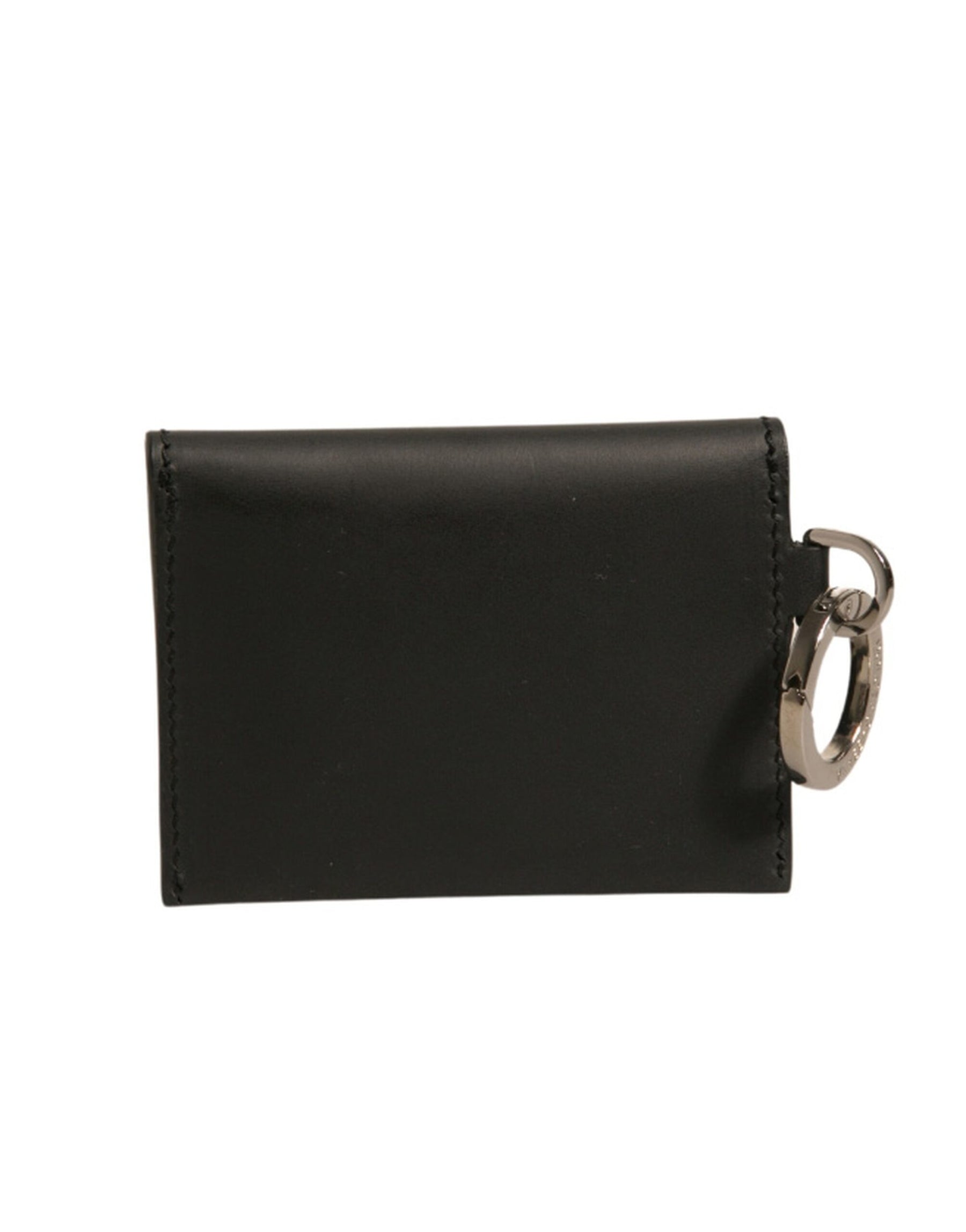 Dolce & Gabbana Black Leather Card Case Keychain Key Holder | Regal Royce