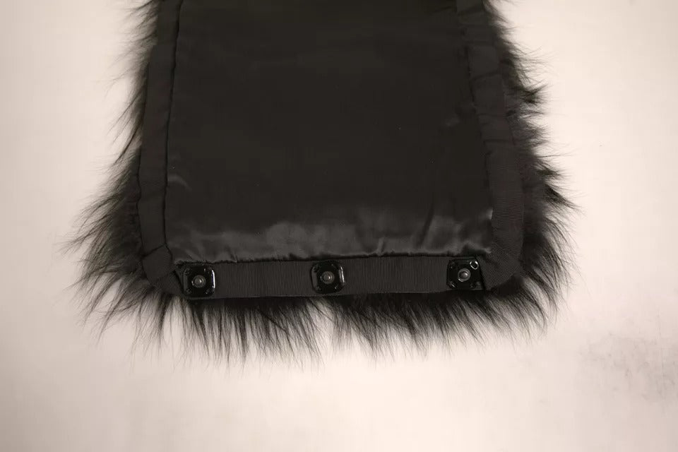Dolce & Gabbana Black Fur Shoulder Collar Wrap Shawl Scarf | Regal Royce