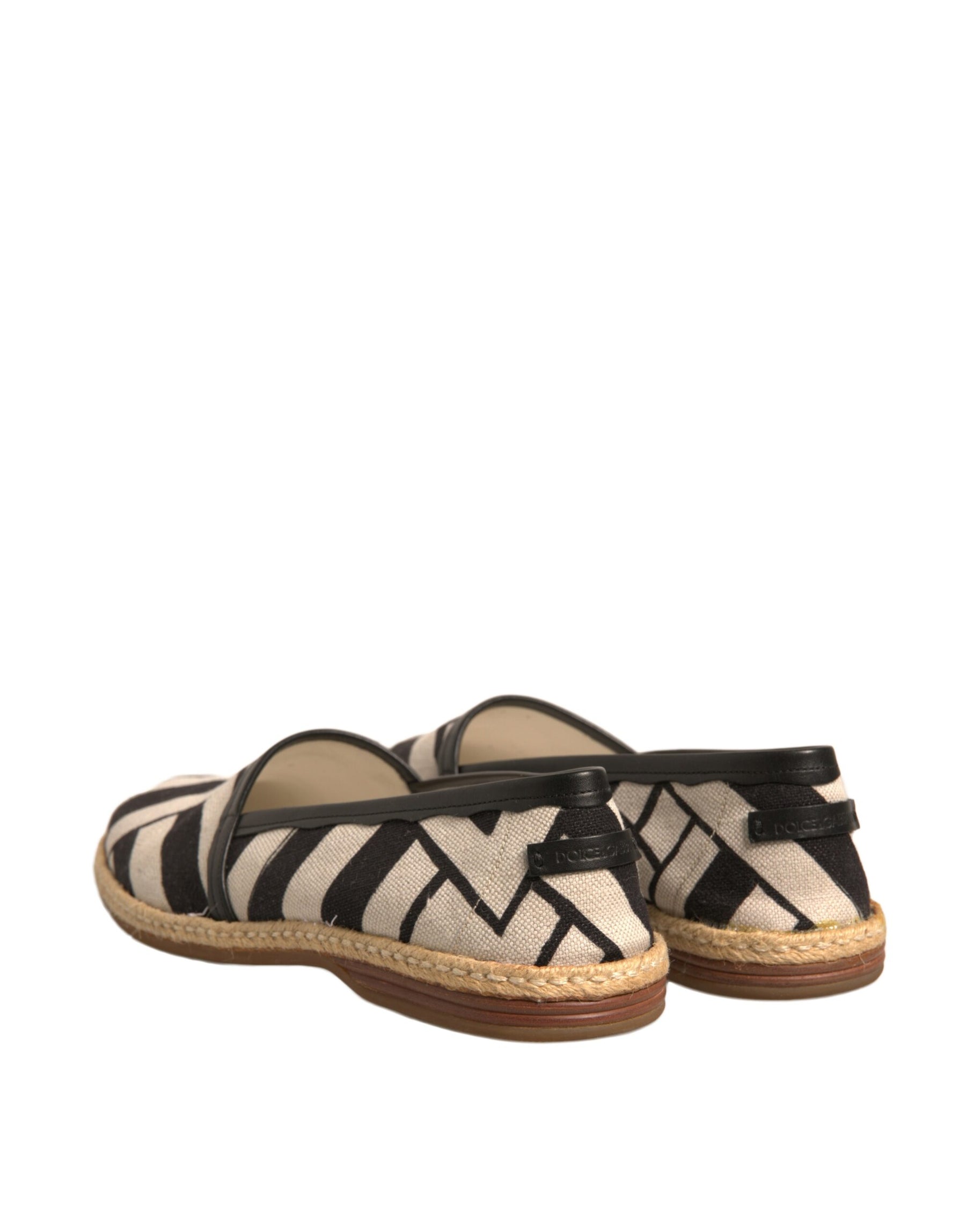 Dolce & Gabbana Black White Stripes Slip On Espadrille Shoes | Regal Royce