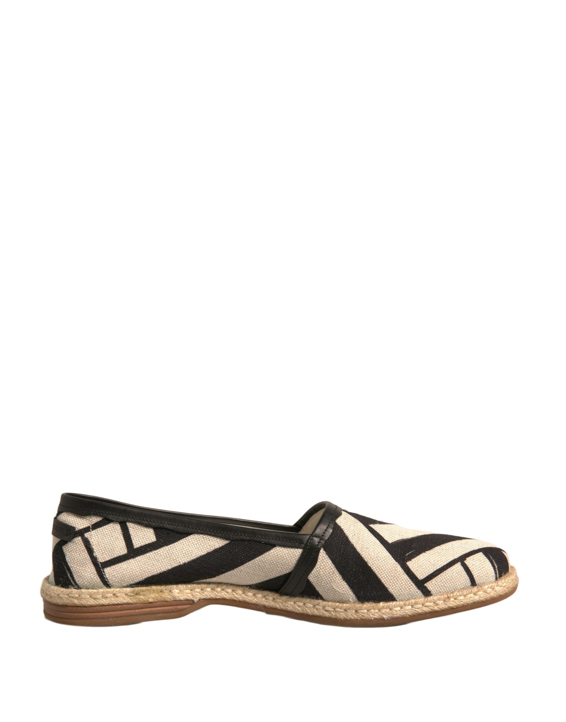 Dolce & Gabbana Black White Stripes Slip On Espadrille Shoes | Regal Royce