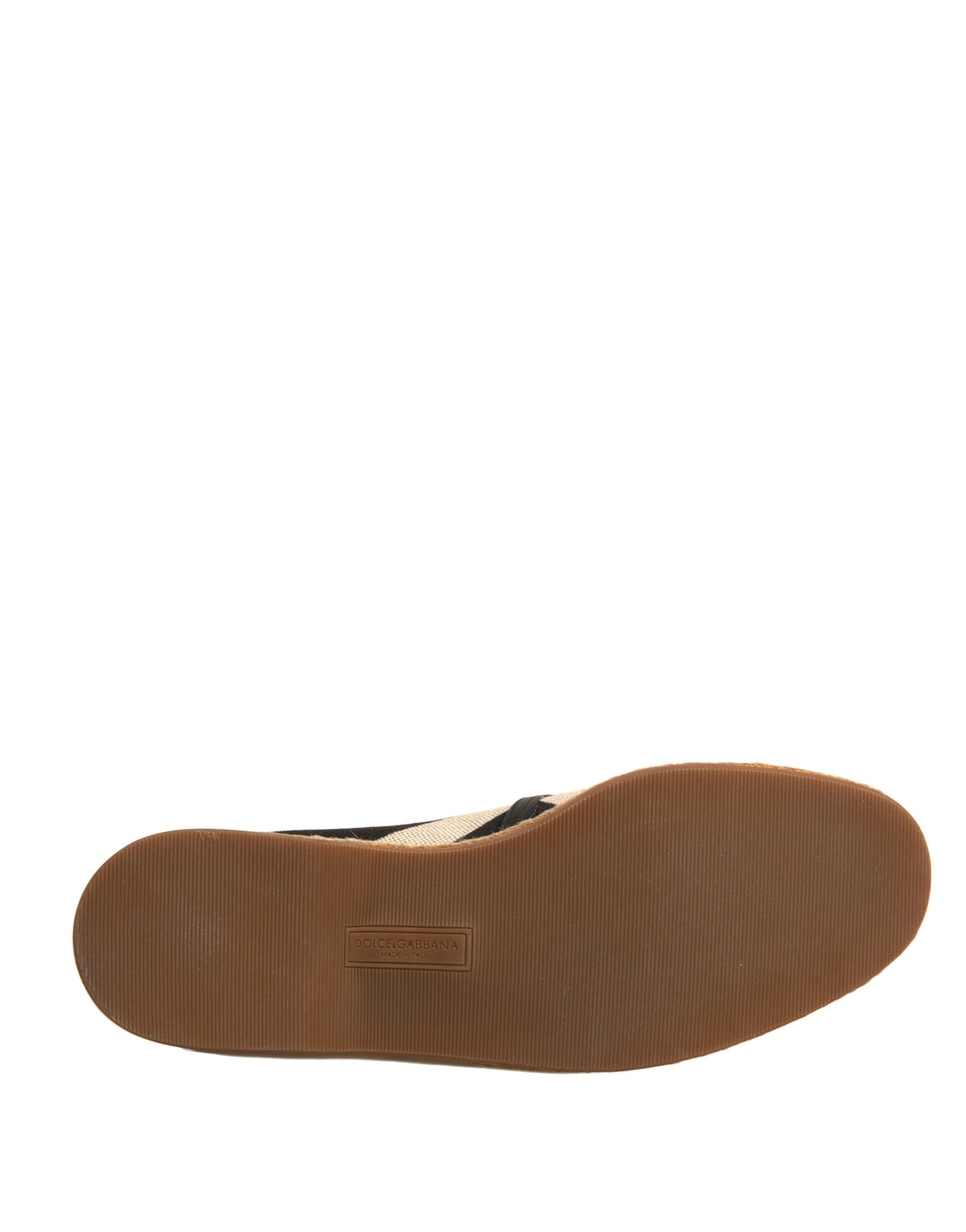 Dolce & Gabbana Black White Stripes Slip On Espadrille Shoes | Regal Royce