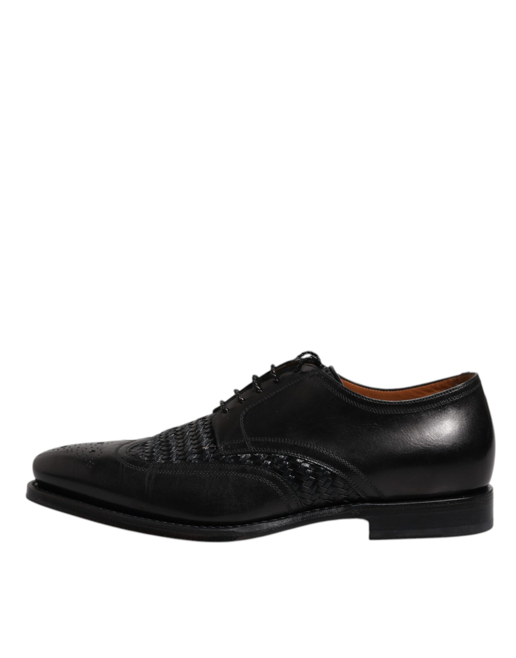 Dolce & Gabbana Black Leather Derby Wingtip Lace Up Formal Dress Shoes | Regal Royce