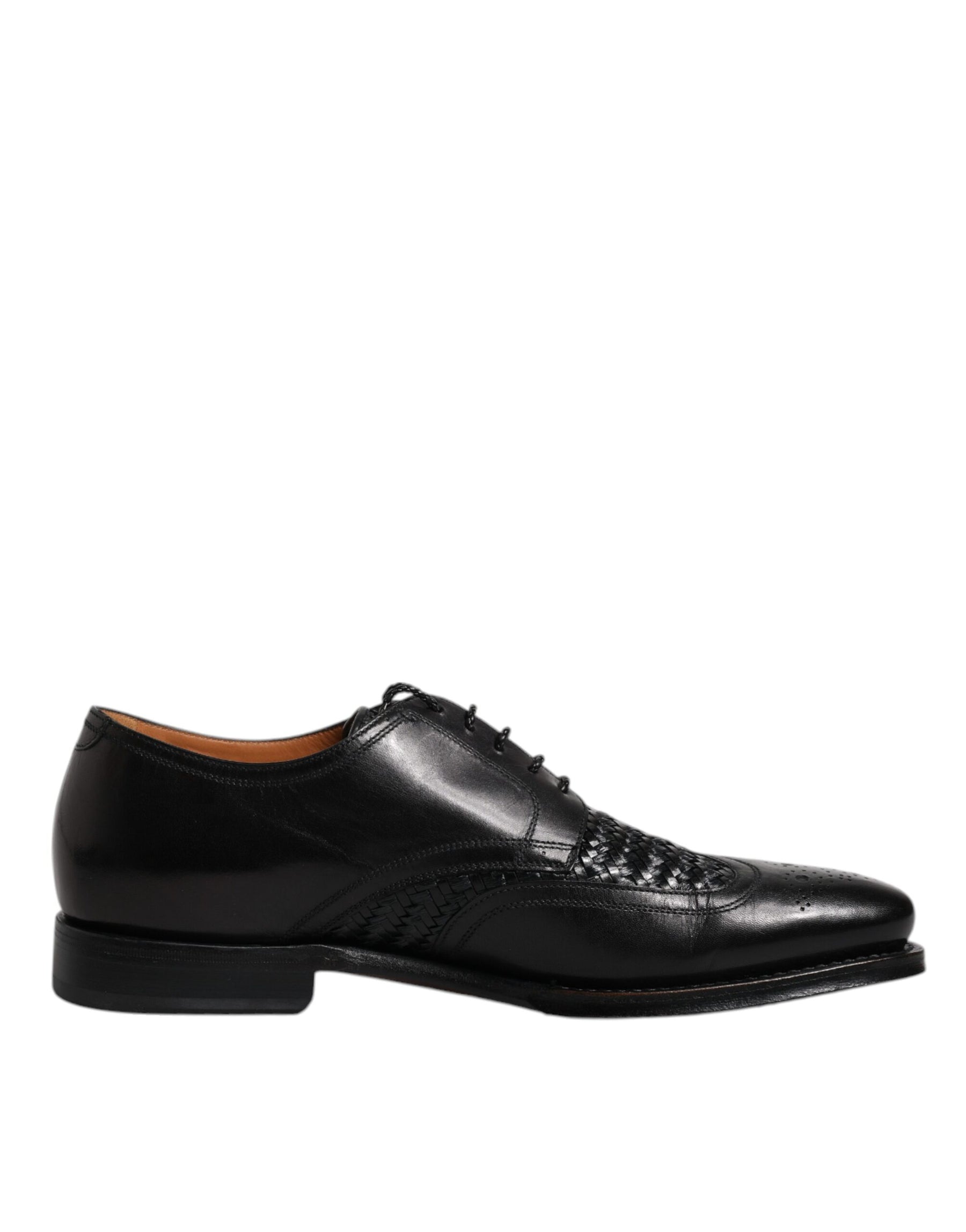 Dolce & Gabbana Black Leather Derby Wingtip Lace Up Formal Dress Shoes | Regal Royce