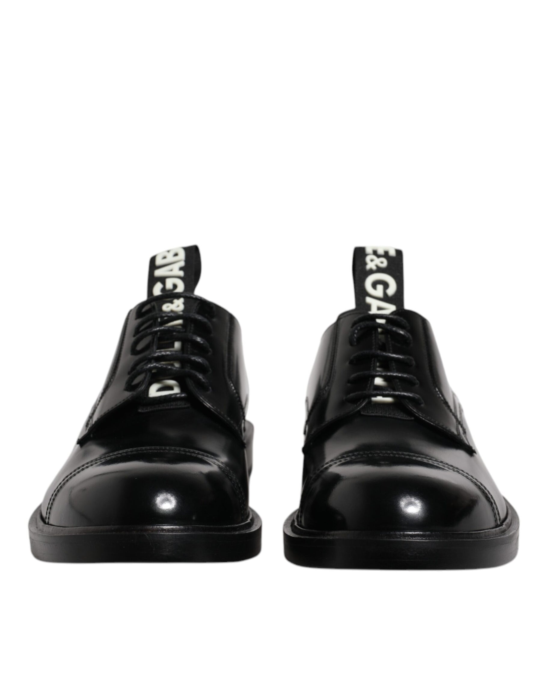 Dolce & Gabbana Black Patent Leather Derby Lace Up Formal Dress Shoes | Regal Royce