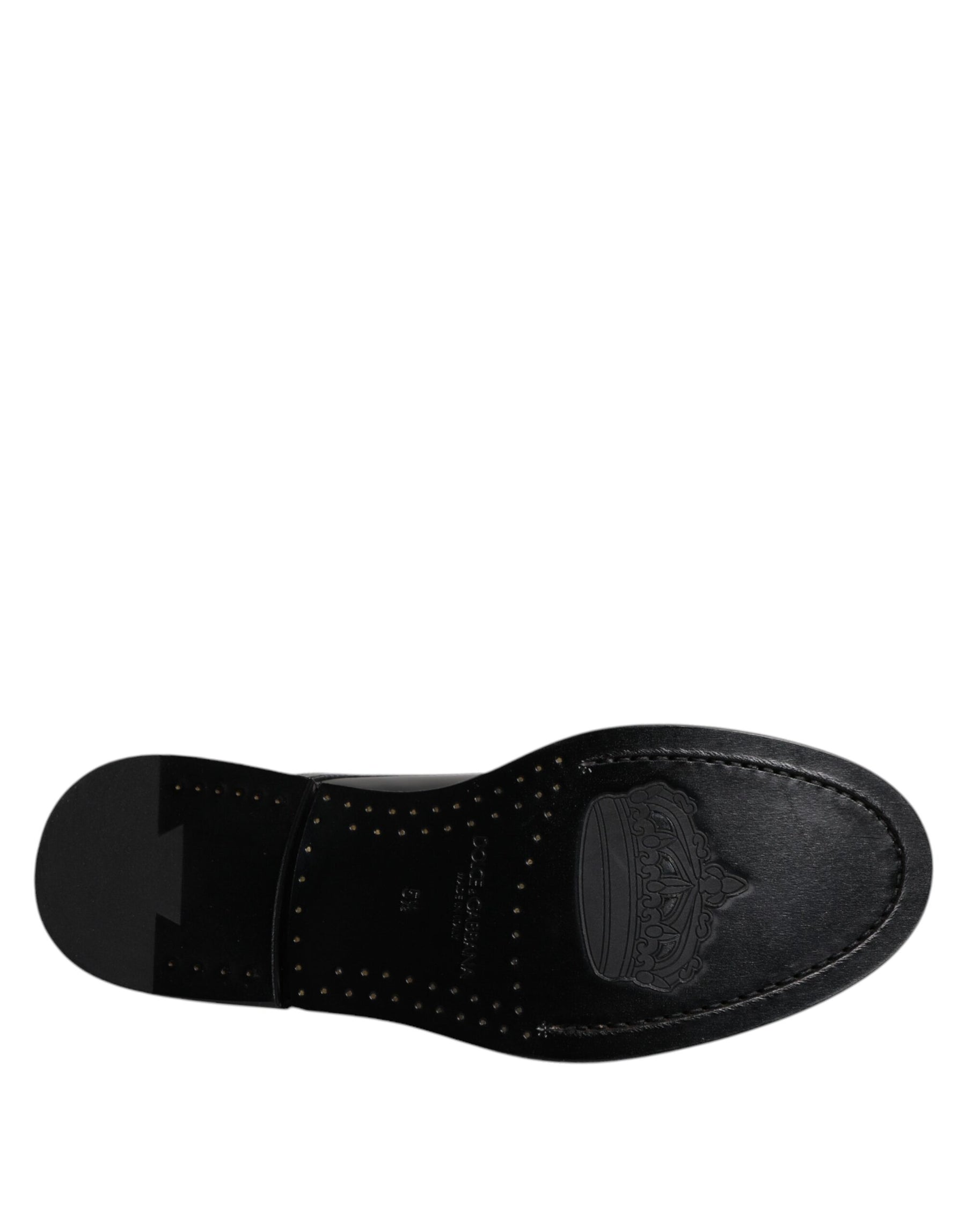 Dolce & Gabbana Black Patent Leather Derby Lace Up Formal Dress Shoes | Regal Royce