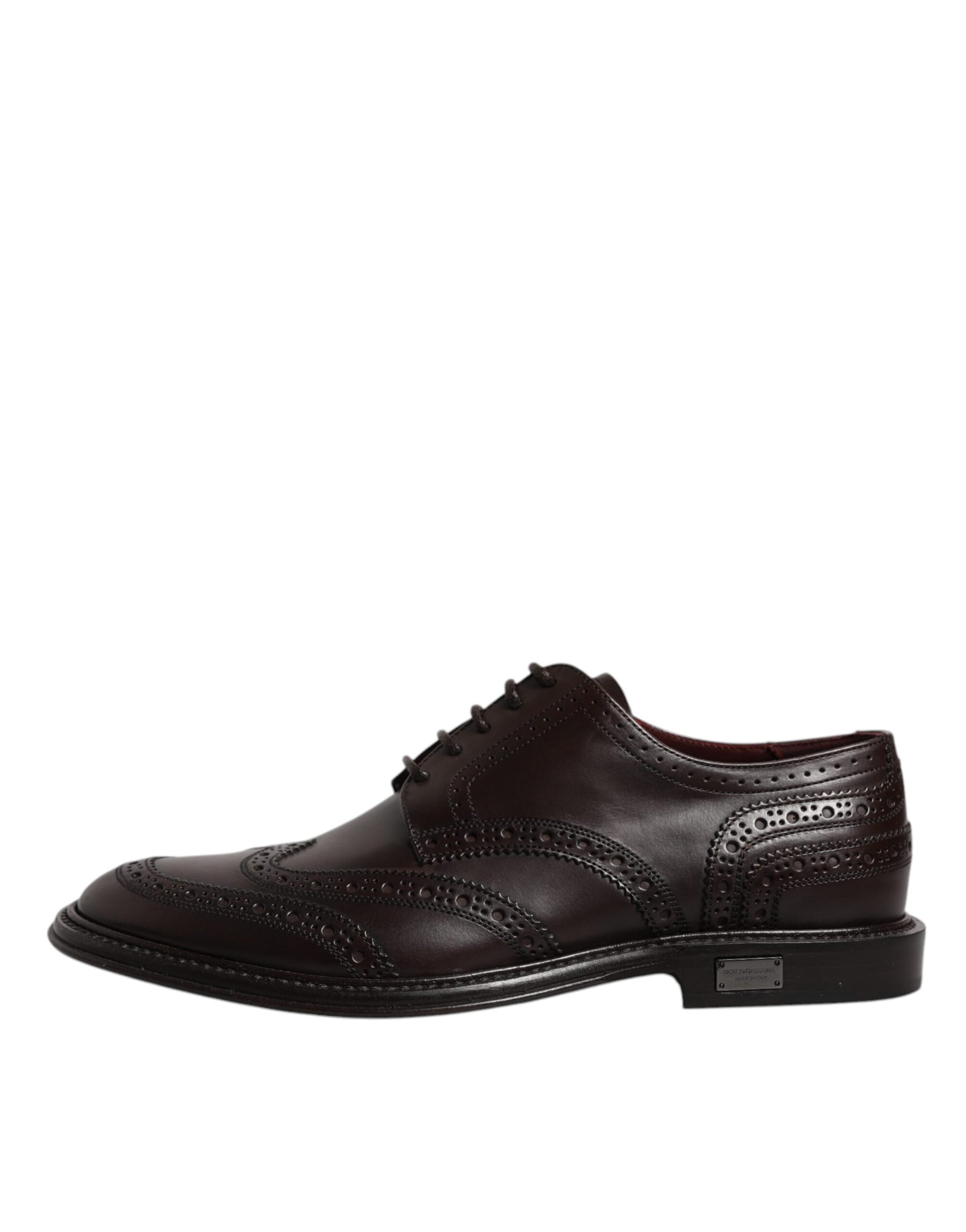 Dolce & Gabbana Brown Leather Derby Wingtip Lace Up Formal Dress Shoes | Regal Royce