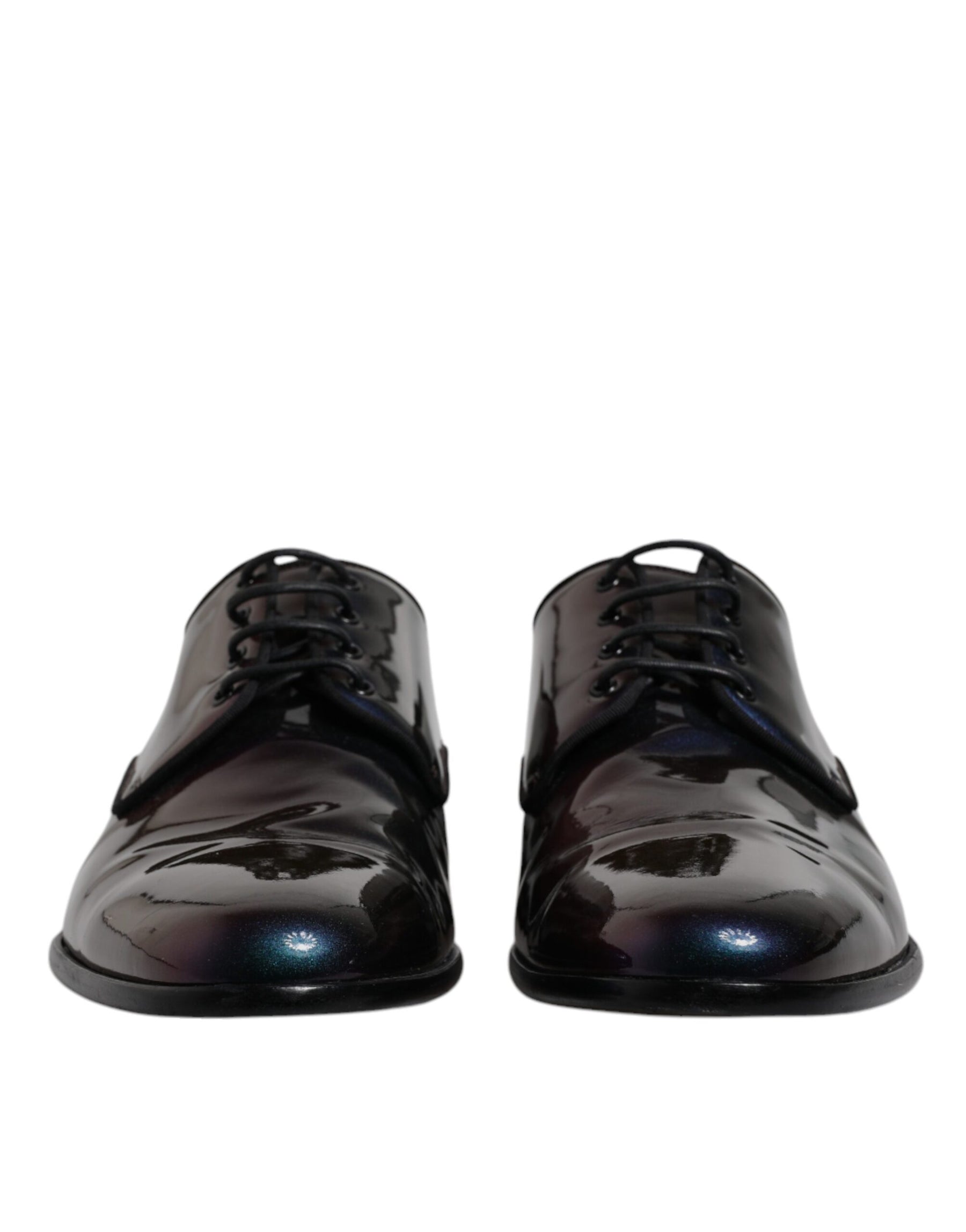 Dolce & Gabbana Multicolor Peacock Patent Leather Derby Men Dress Shoes | Regal Royce