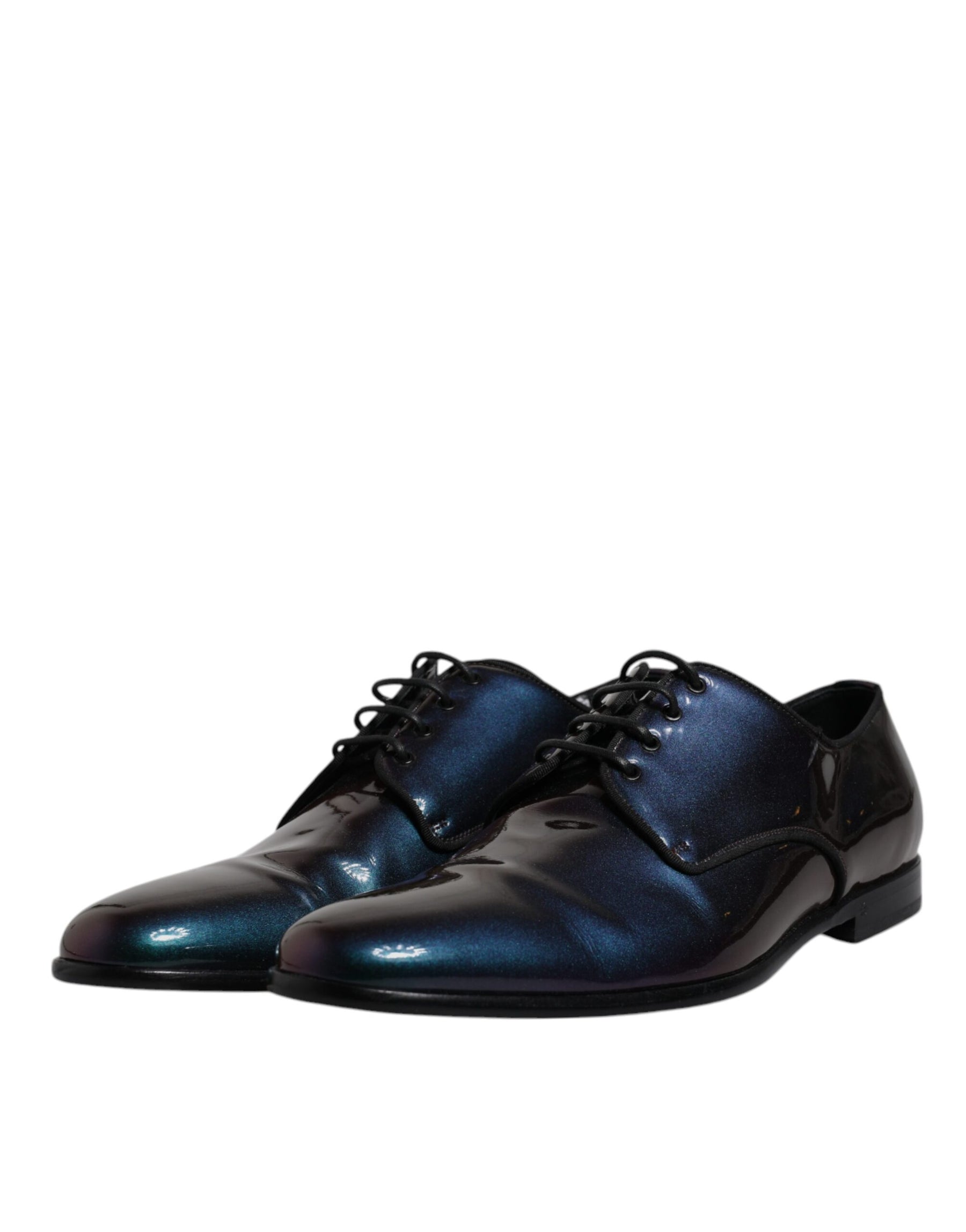 Dolce & Gabbana Multicolor Peacock Patent Leather Derby Men Dress Shoes | Regal Royce
