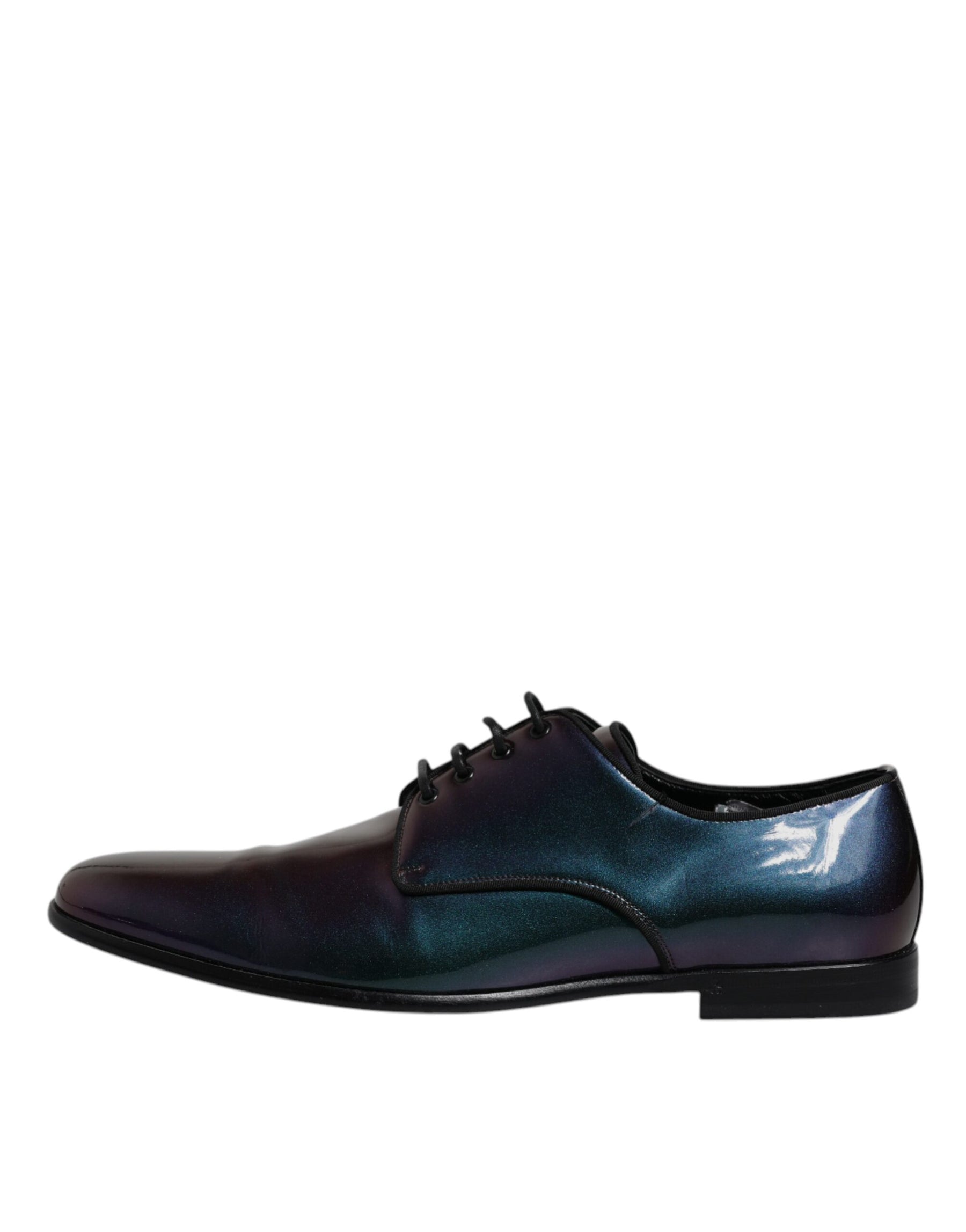 Dolce & Gabbana Multicolor Peacock Patent Leather Derby Men Dress Shoes | Regal Royce