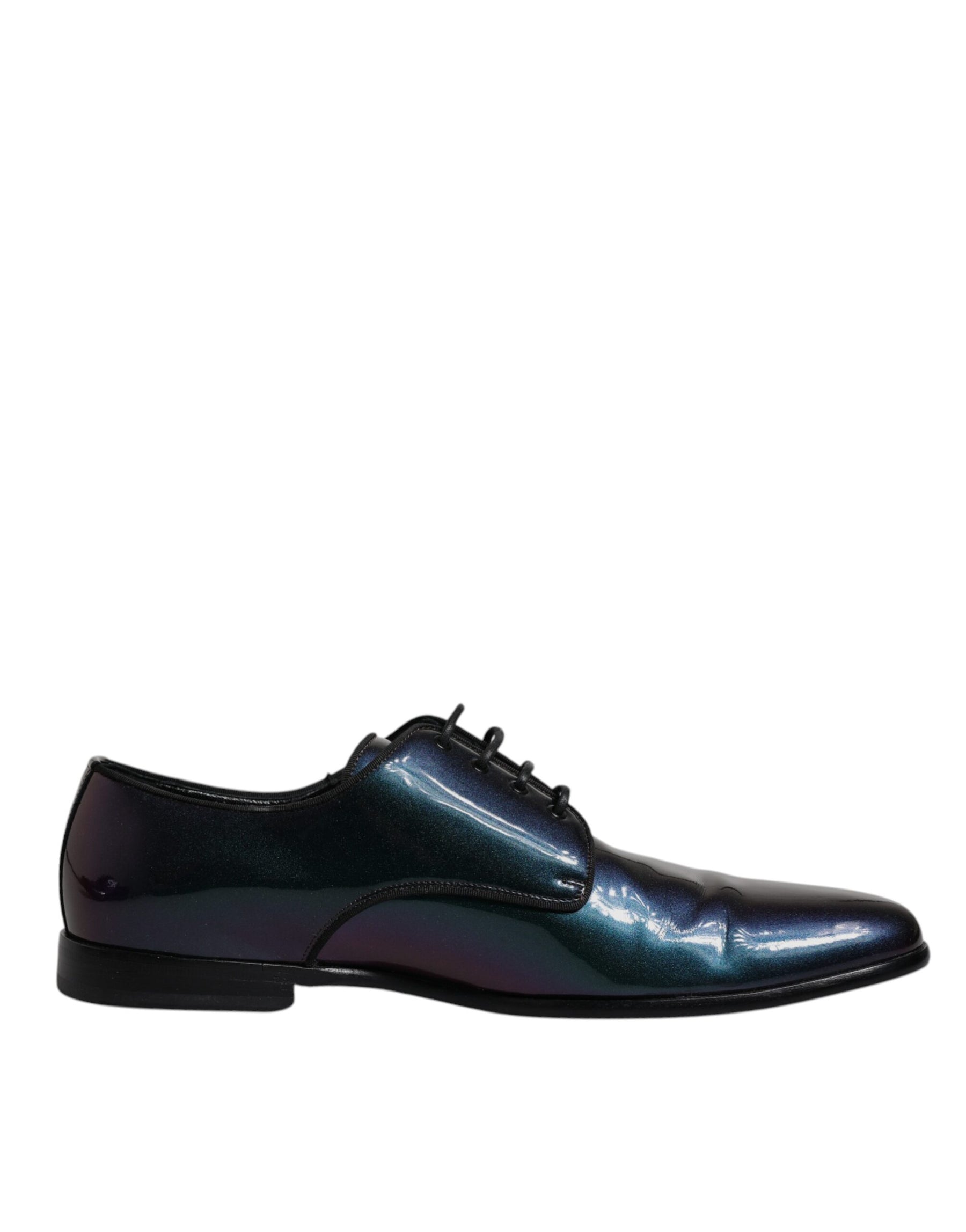 Dolce & Gabbana Multicolor Peacock Patent Leather Derby Men Dress Shoes | Regal Royce