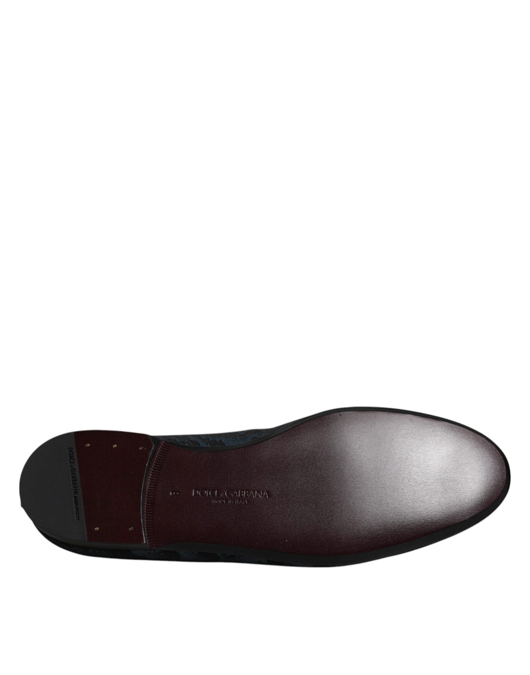 Dolce & Gabbana Blue Black Flats Men Loafers Dress Shoes | Regal Royce