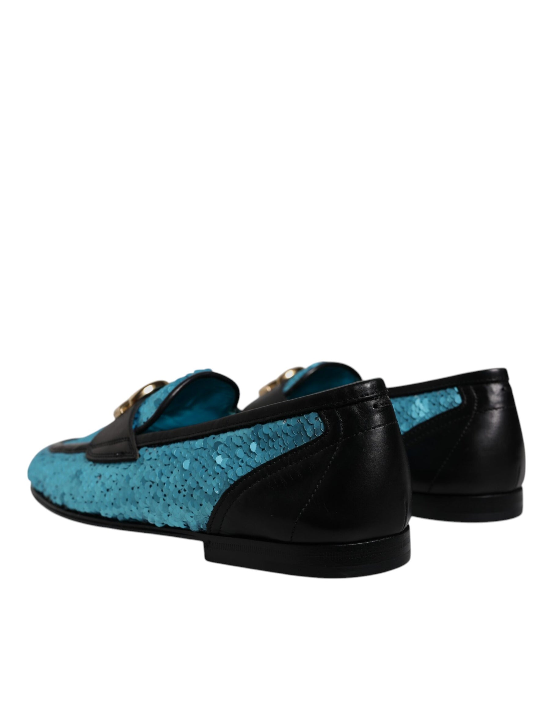Dolce & Gabbana Blue Sequined Loafers Formal Dress Shoes | Regal Royce