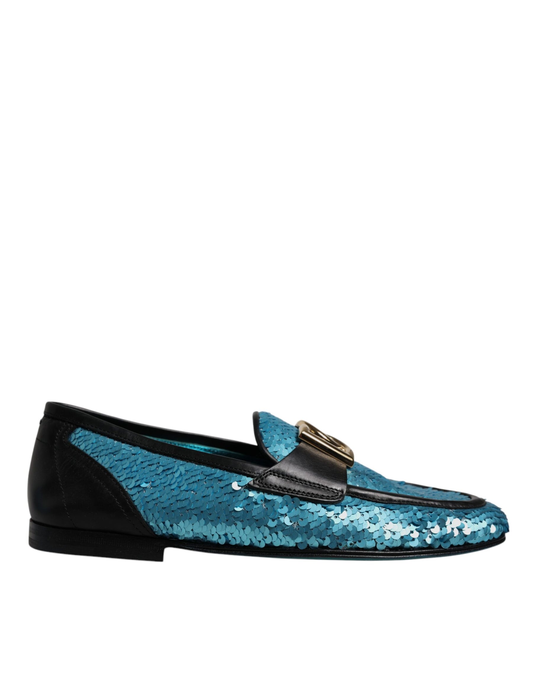 Dolce & Gabbana Blue Sequined Loafers Formal Dress Shoes | Regal Royce