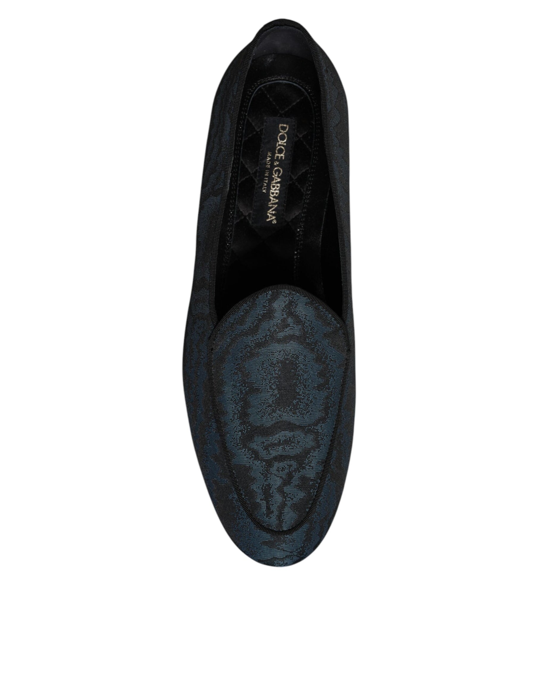 Dolce & Gabbana Blue Black Flats Men Loafers Dress Shoes | Regal Royce