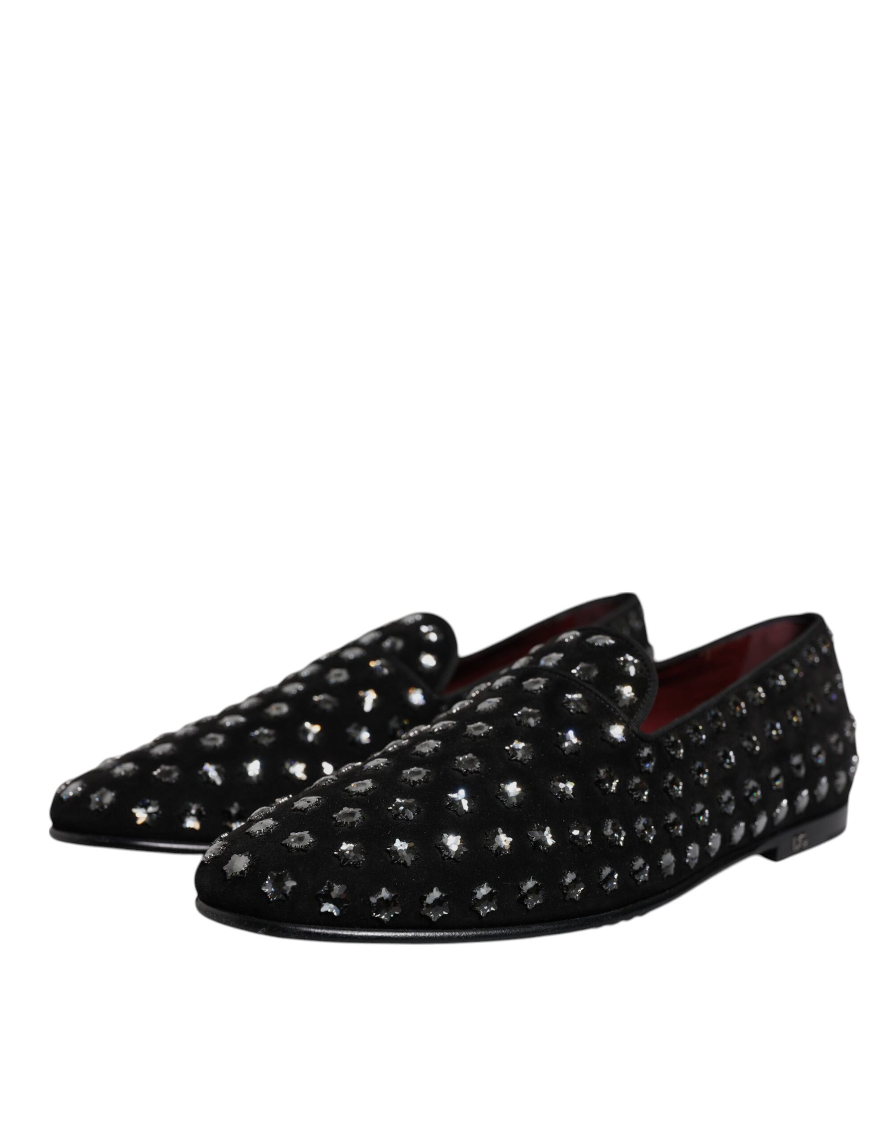 Dolce & Gabbana Black Crystal Embellished Loafers Dress Shoes | Regal Royce