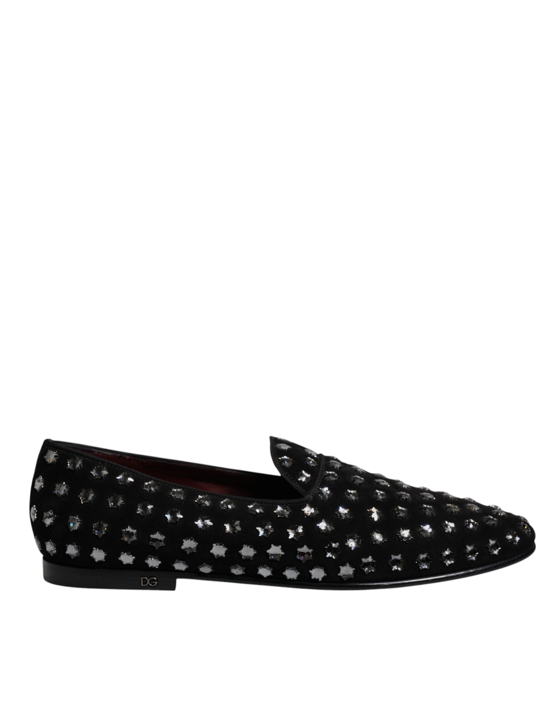 Dolce & Gabbana Black Crystal Embellished Loafers Dress Shoes | Regal Royce