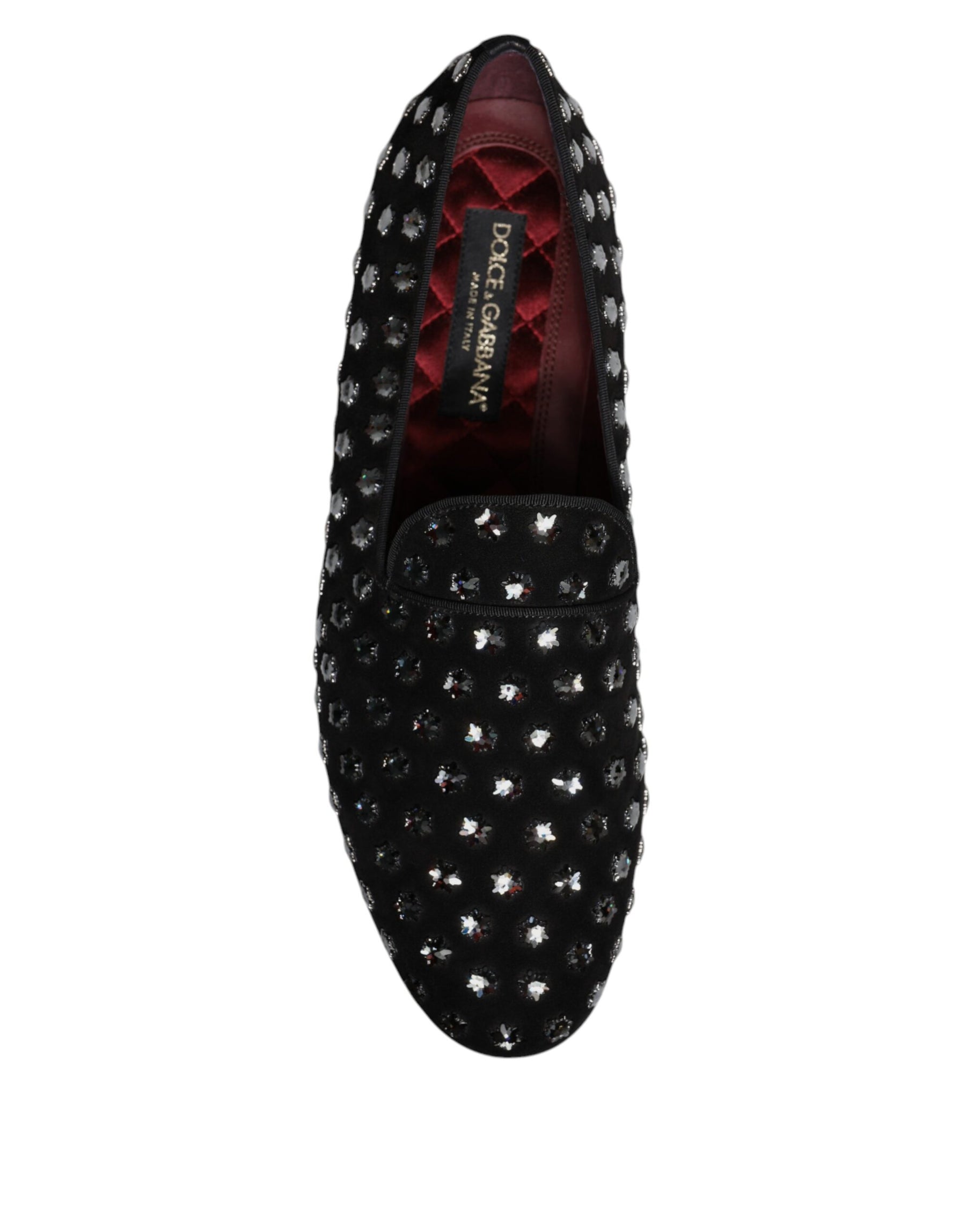 Dolce & Gabbana Black Crystal Embellished Loafers Dress Shoes | Regal Royce