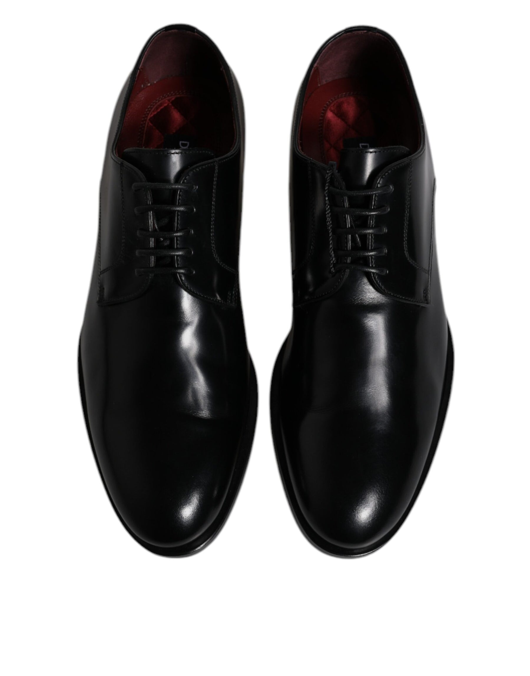 Dolce & Gabbana Black Calfskin Leather Derby Lace Up Formal Dress Shoes | Regal Royce