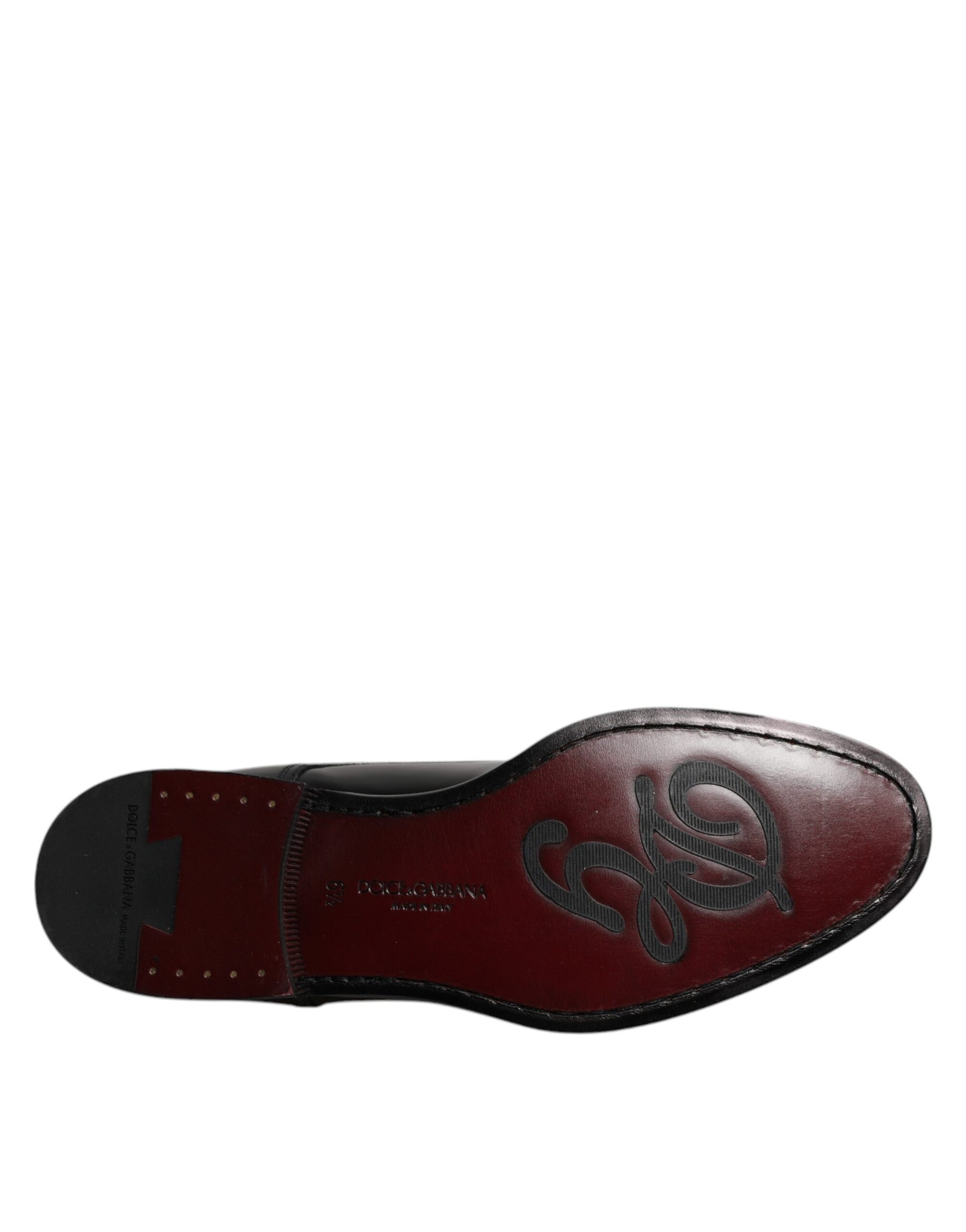 Dolce & Gabbana Black Calfskin Leather Derby Lace Up Formal Dress Shoes | Regal Royce