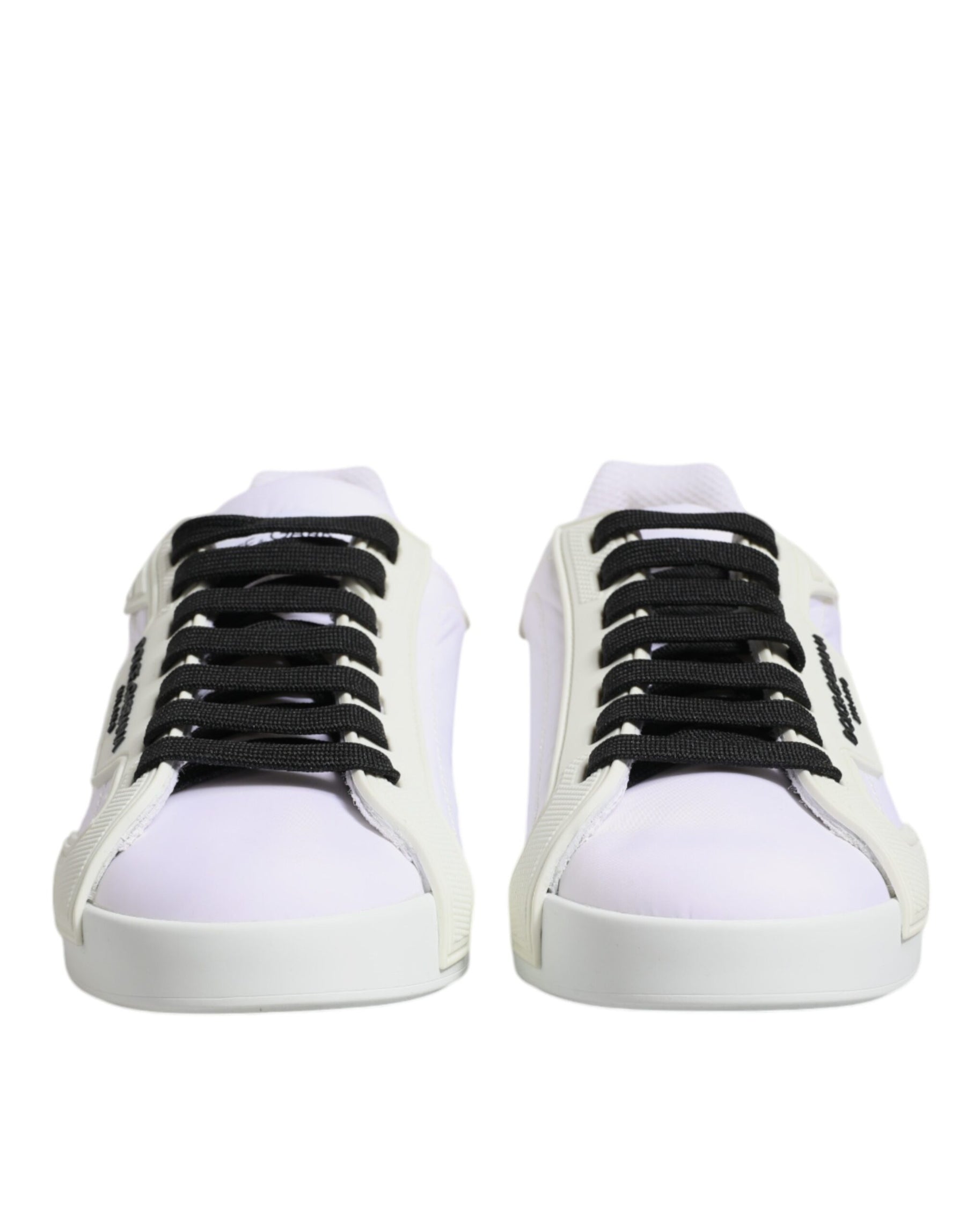 Dolce & Gabbana White Nylon Leather Low Top Sneakers Shoes | Regal Royce