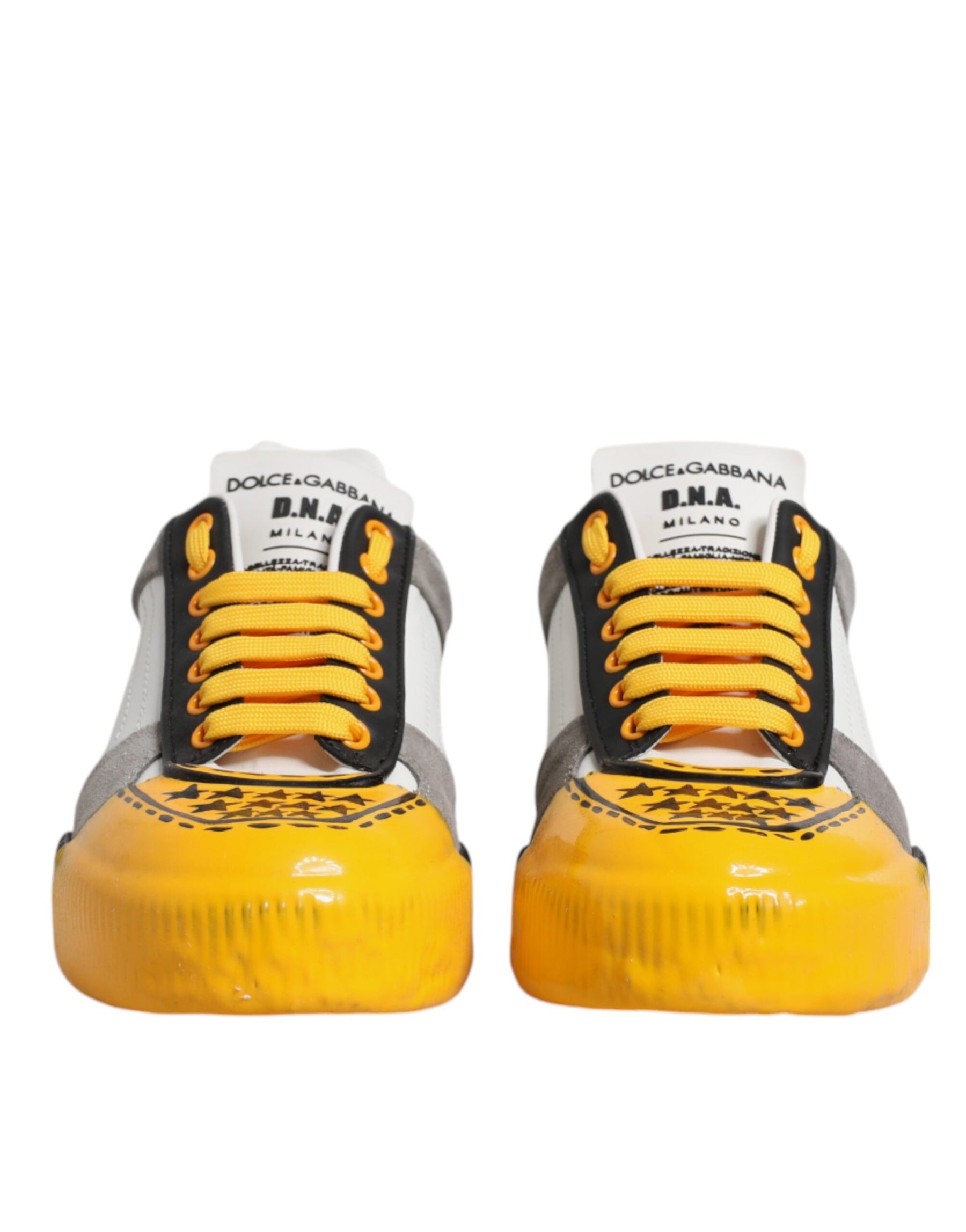 Dolce & Gabbana Multicolor Leather DNA Low Top Sneakers Shoes | Regal Royce