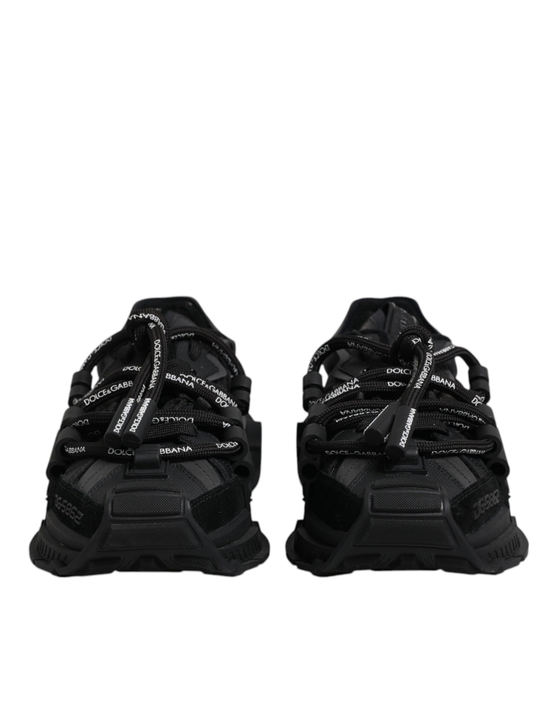 Dolce & Gabbana Black Low Top Space Lace Up Sneakers Shoes | Regal Royce