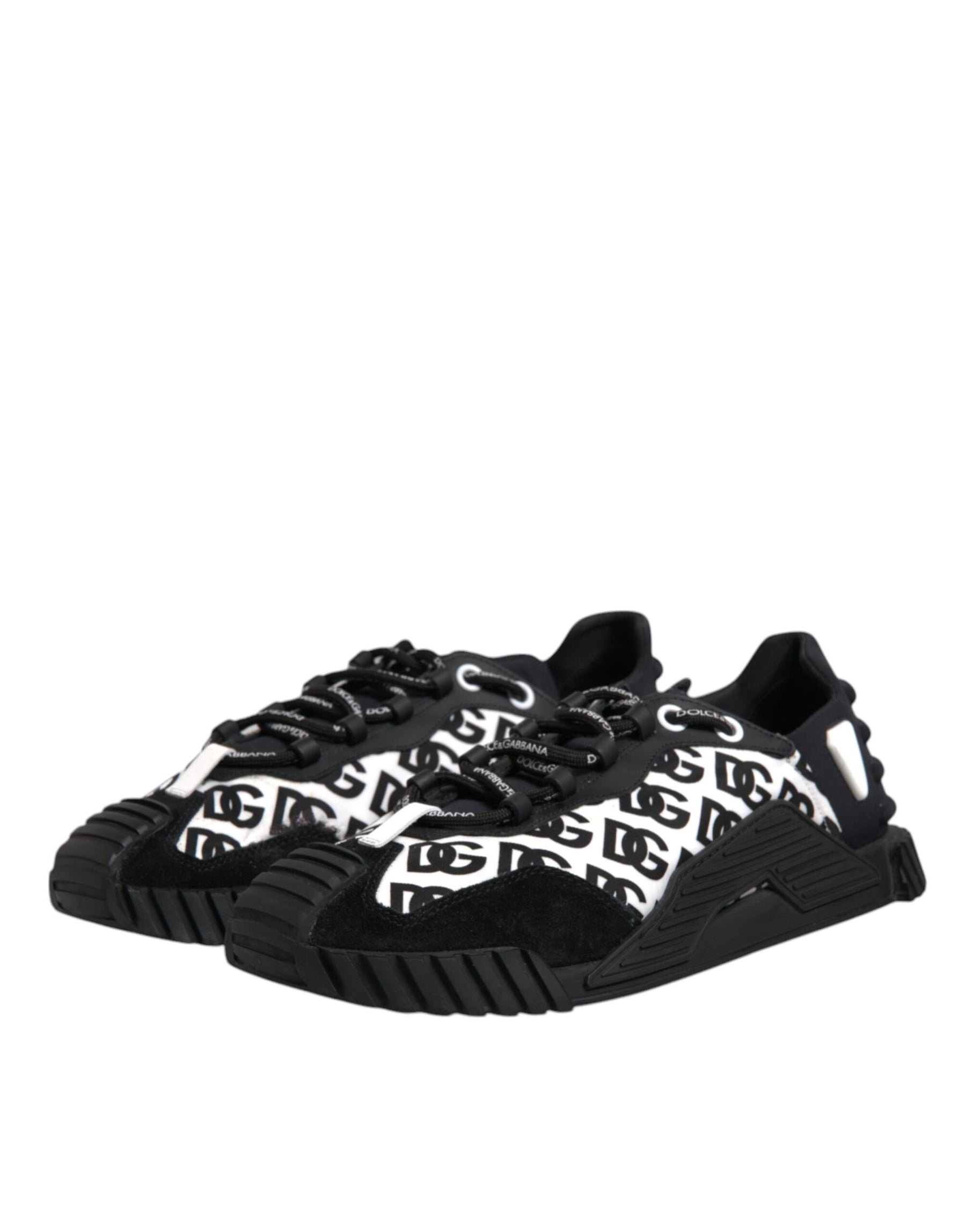 Dolce & Gabbana Black Logo Nylon Low Top NS1 Sneakers Shoes | Regal Royce