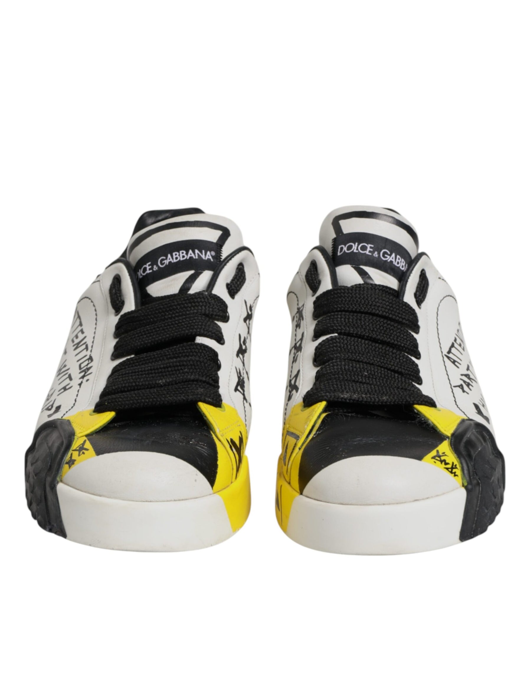 Dolce & Gabbana Multicolor Lettering Portofino Sneakers Shoes | Regal Royce