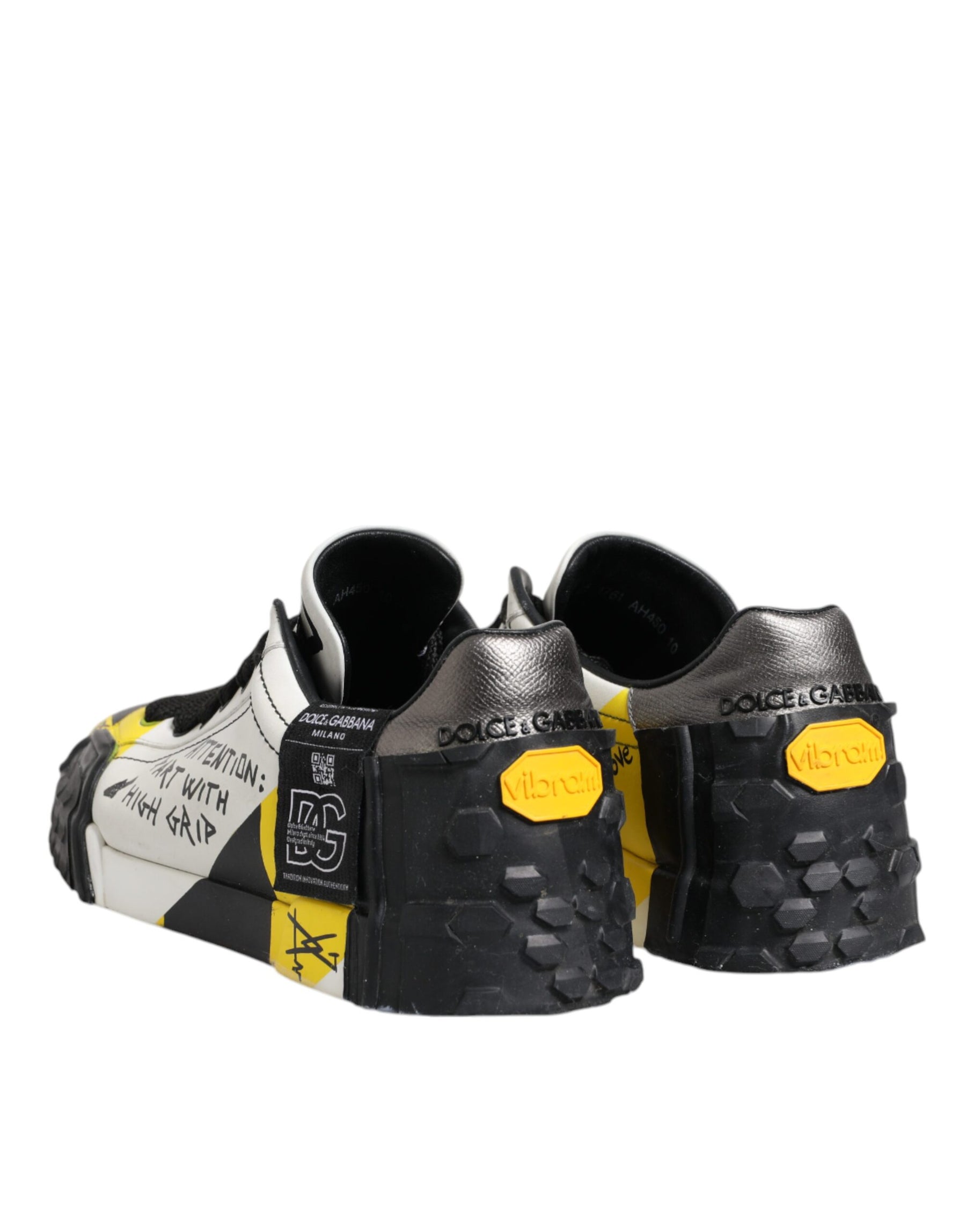 Dolce & Gabbana Multicolor Lettering Portofino Sneakers Shoes | Regal Royce