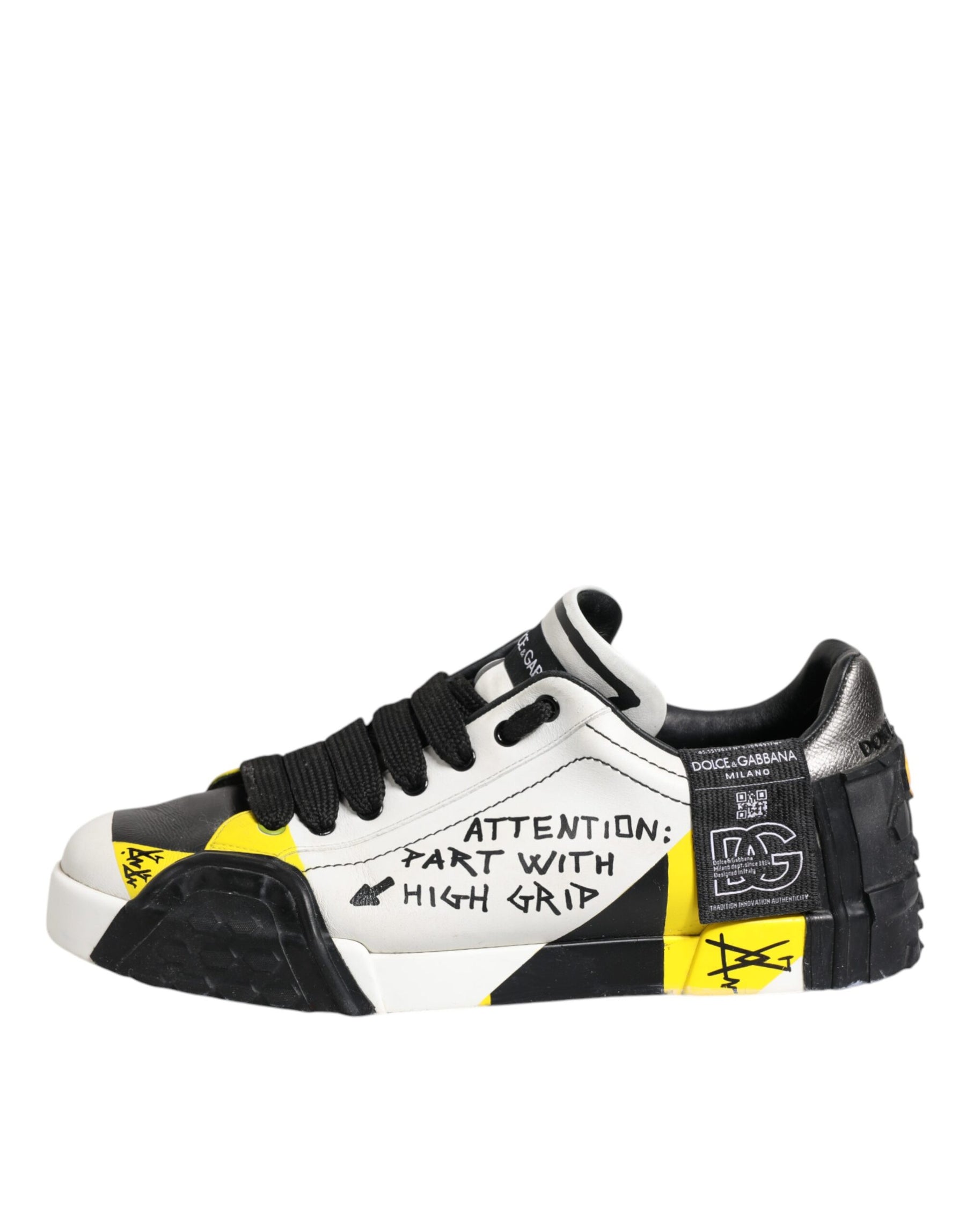 Dolce & Gabbana Multicolor Lettering Portofino Sneakers Shoes | Regal Royce