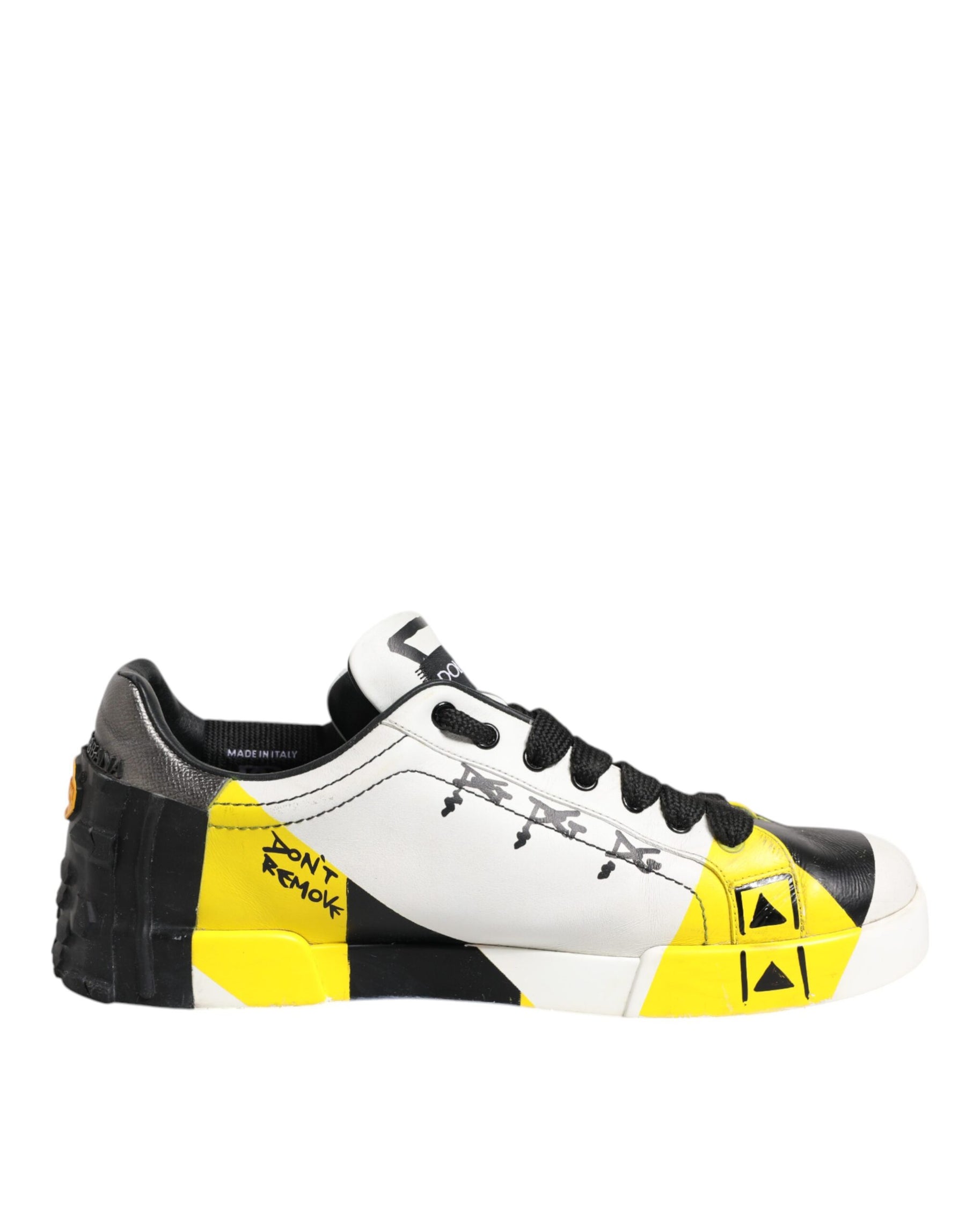 Dolce & Gabbana Multicolor Lettering Portofino Sneakers Shoes | Regal Royce