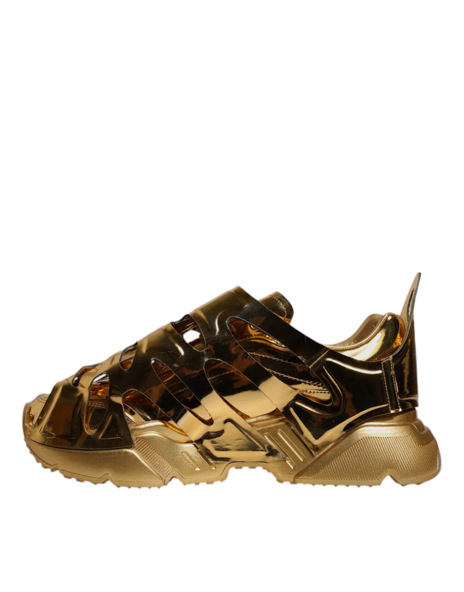 Dolce & Gabbana Gold Daymaster Leather Low Top Sneakers Shoes | Regal Royce