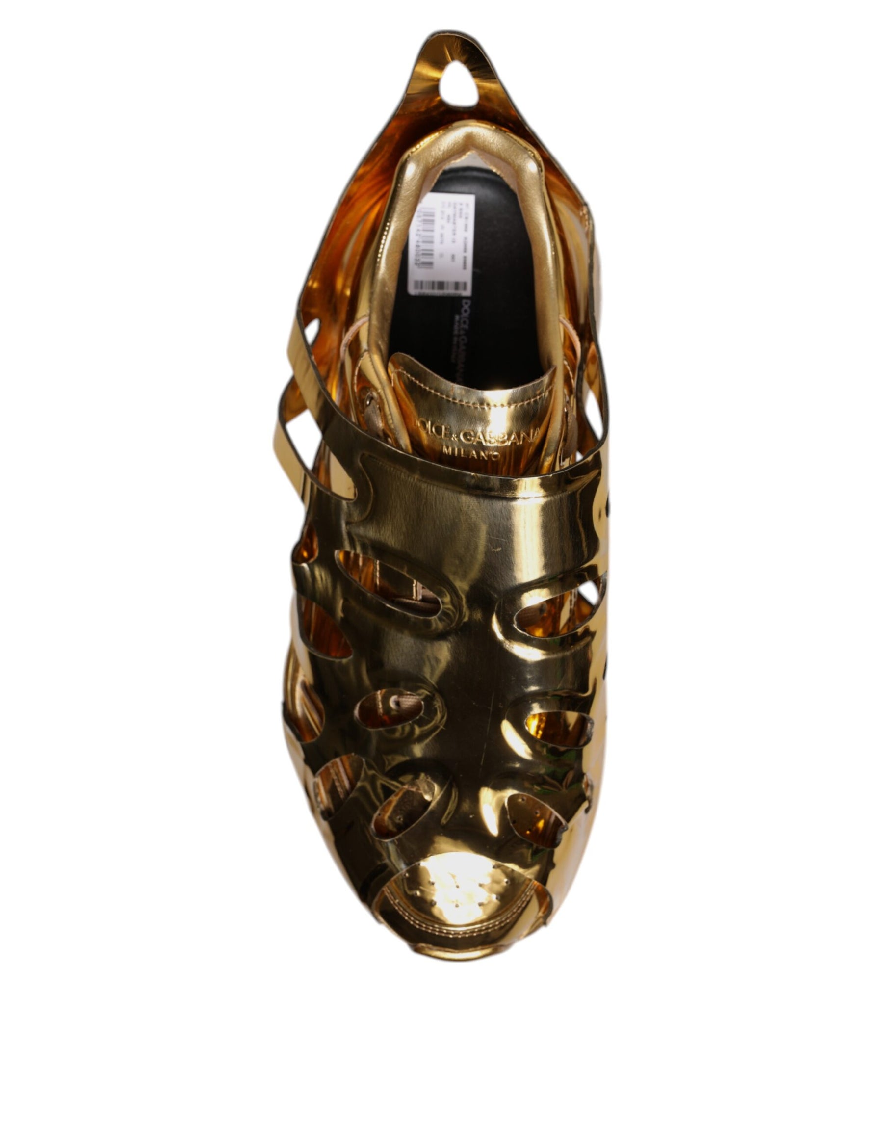 Dolce & Gabbana Gold Daymaster Leather Low Top Sneakers Shoes | Regal Royce