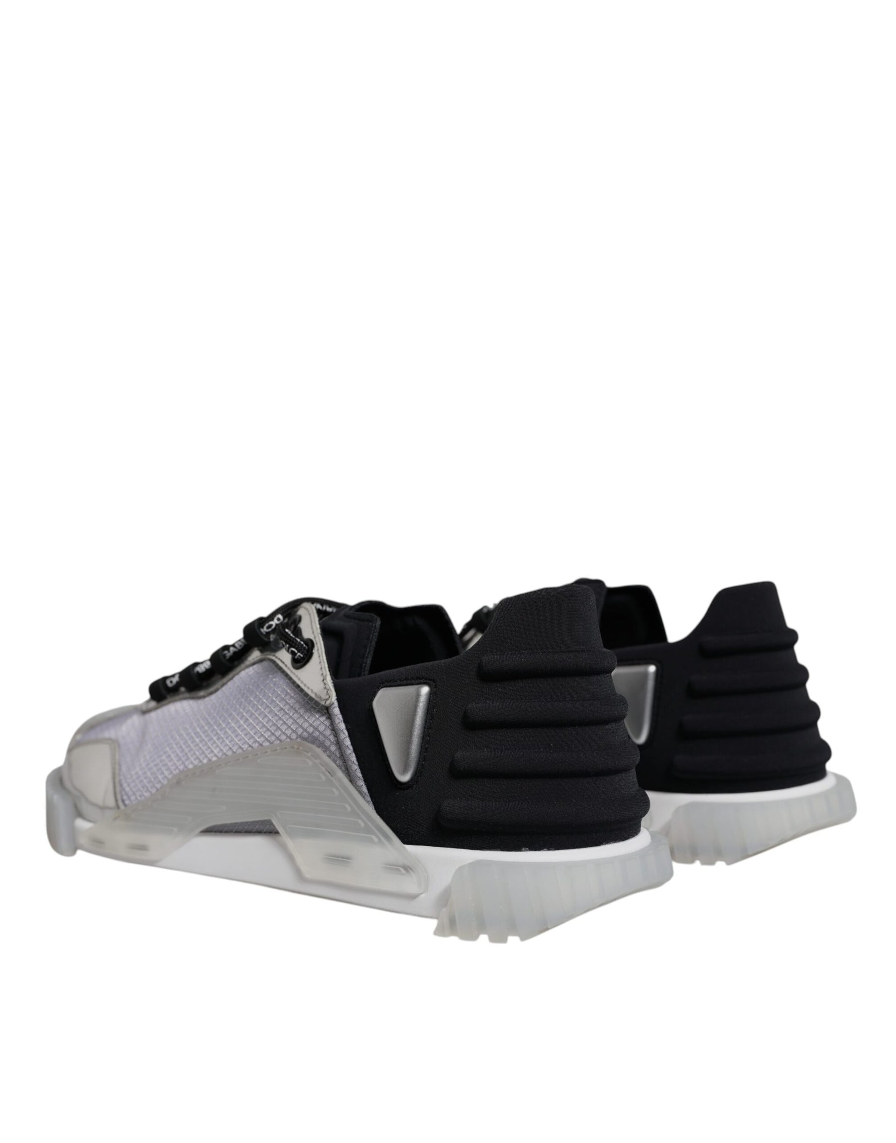 Dolce & Gabbana Silver Black Nylon NS1 Low Top Sneakers Shoes | Regal Royce