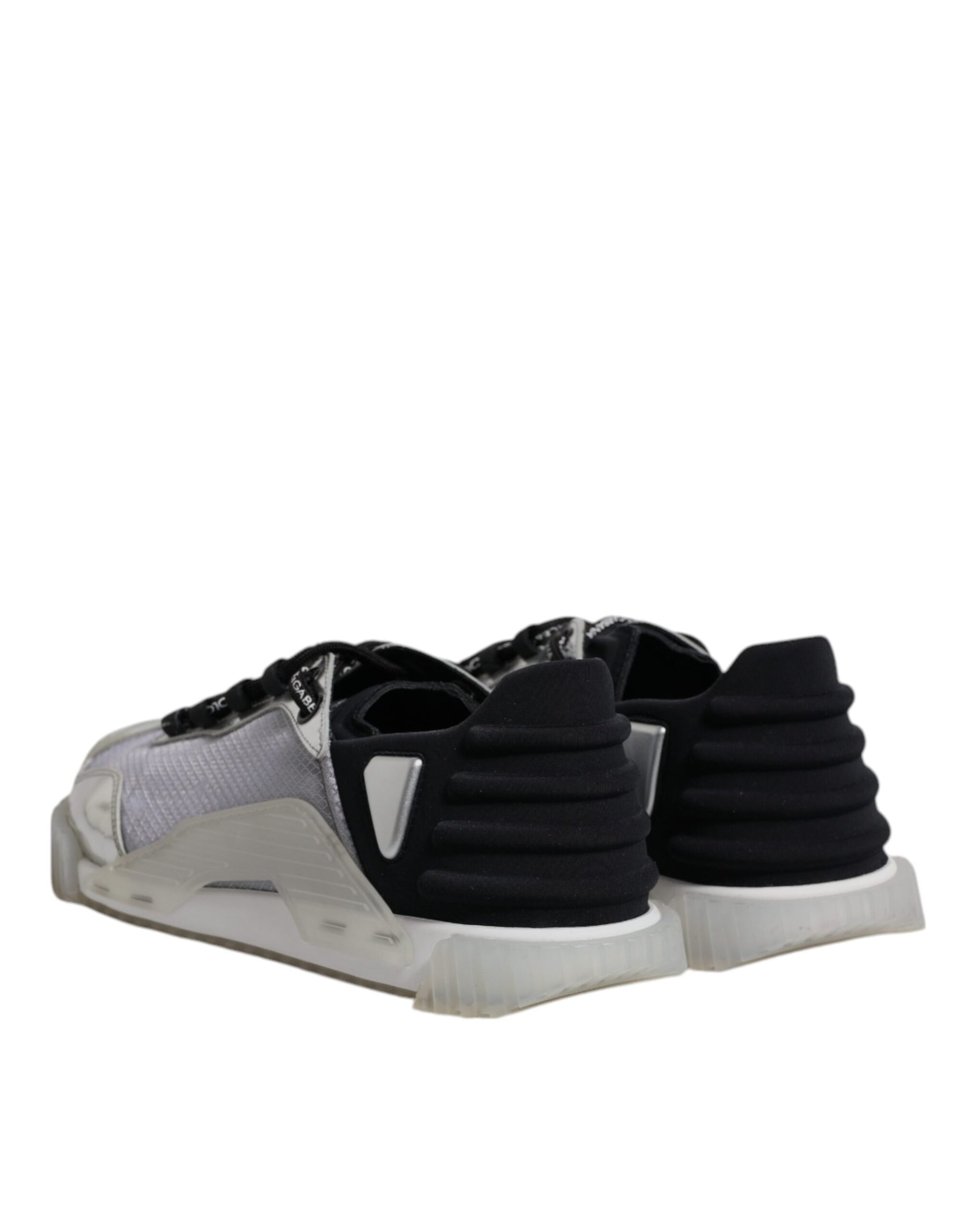 Dolce & Gabbana Silver Black Nylon NS1 Low Top Sneakers Shoes | Regal Royce