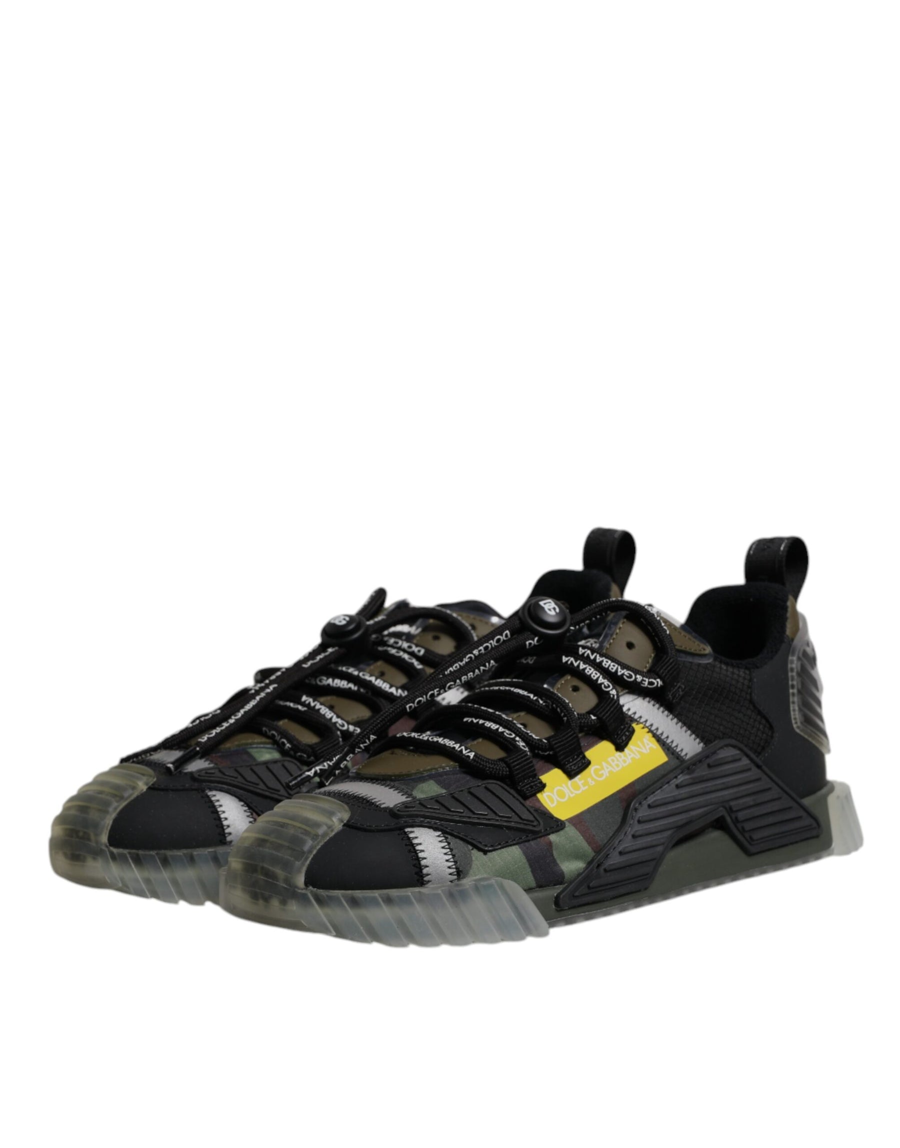 Dolce & Gabbana Black Green Camo NS1 Low Top Sneakers Shoes | Regal Royce